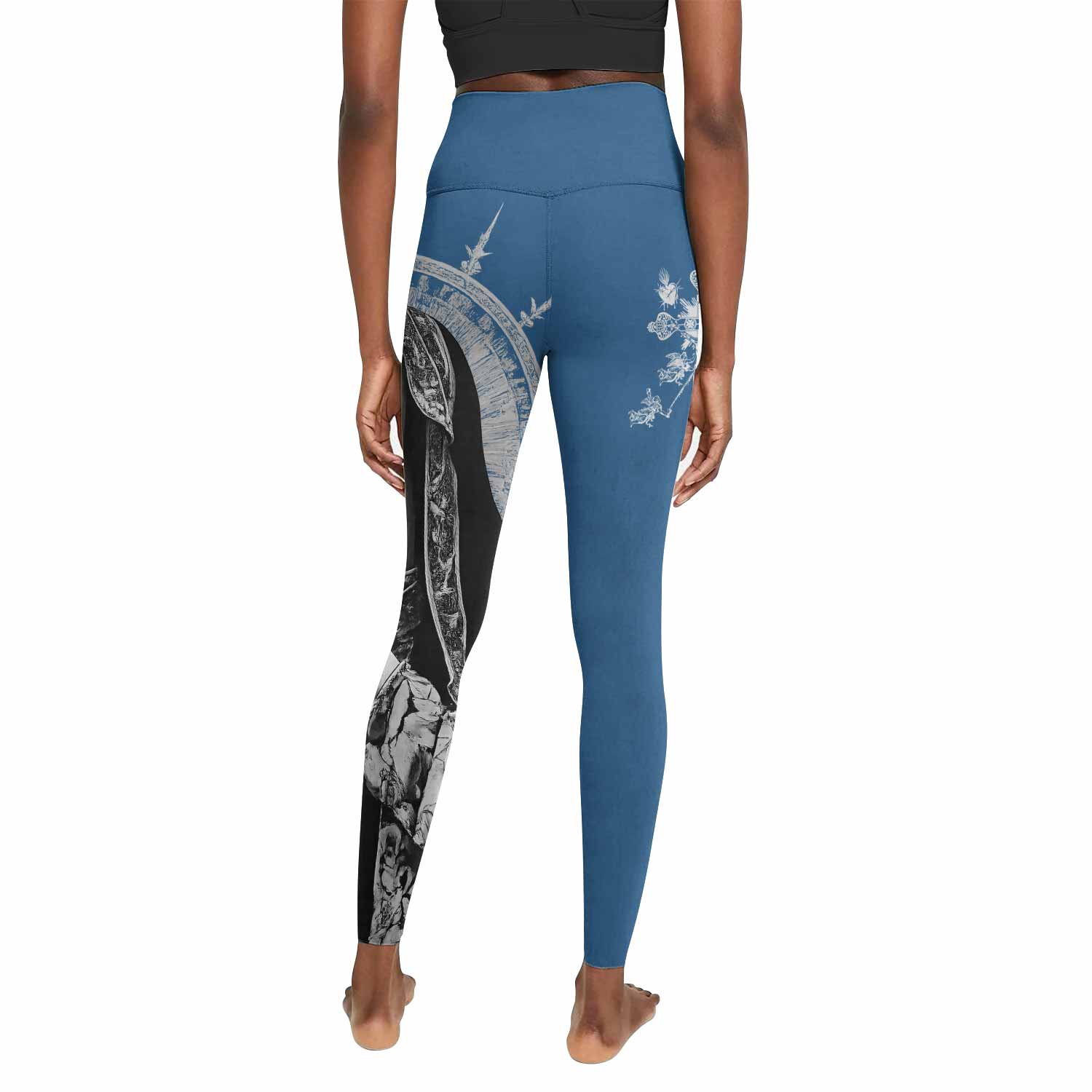 Our Lady of Sorrows Women's Leggings - back view mockup