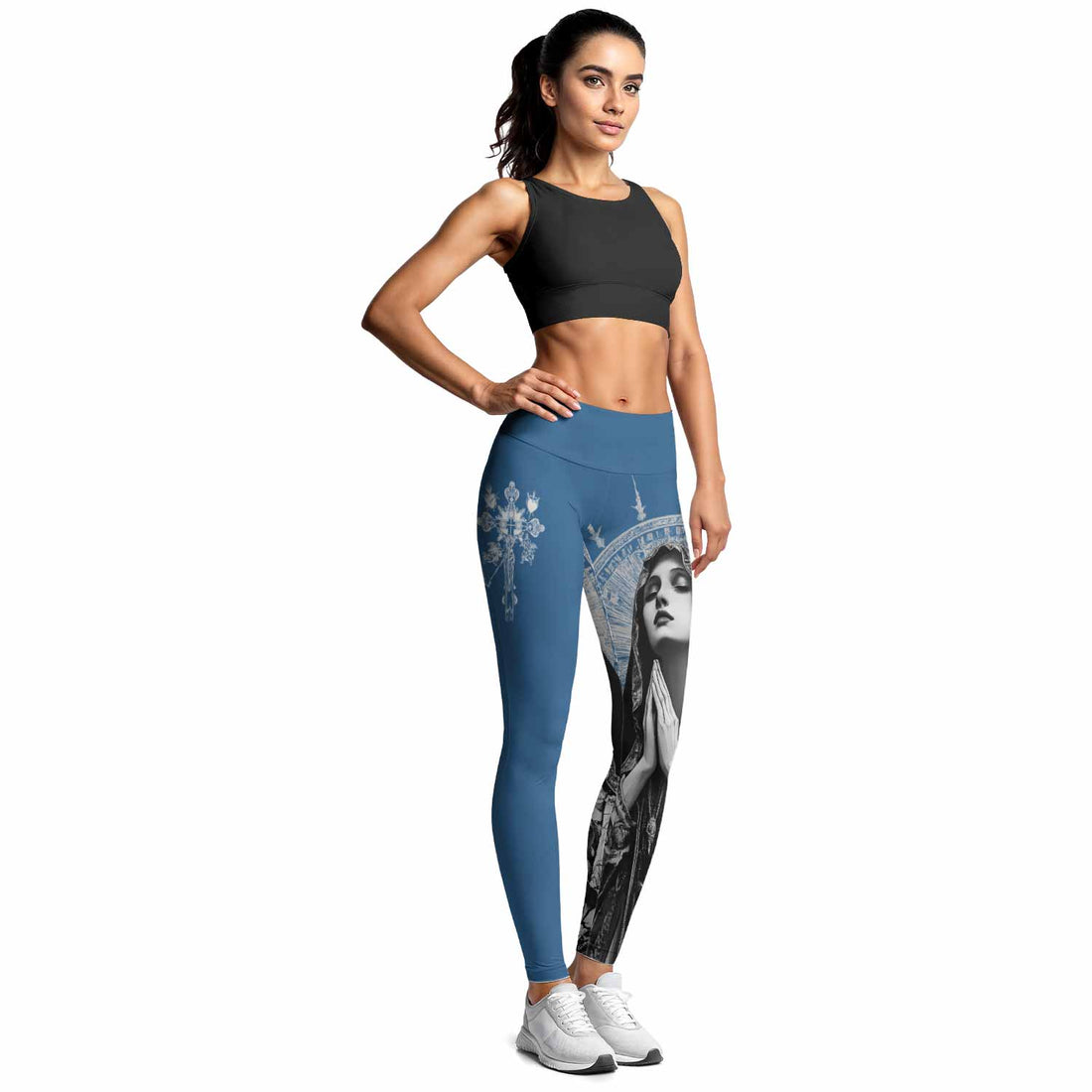 Our Lady of Sorrows Women's Leggings - lifestyle view