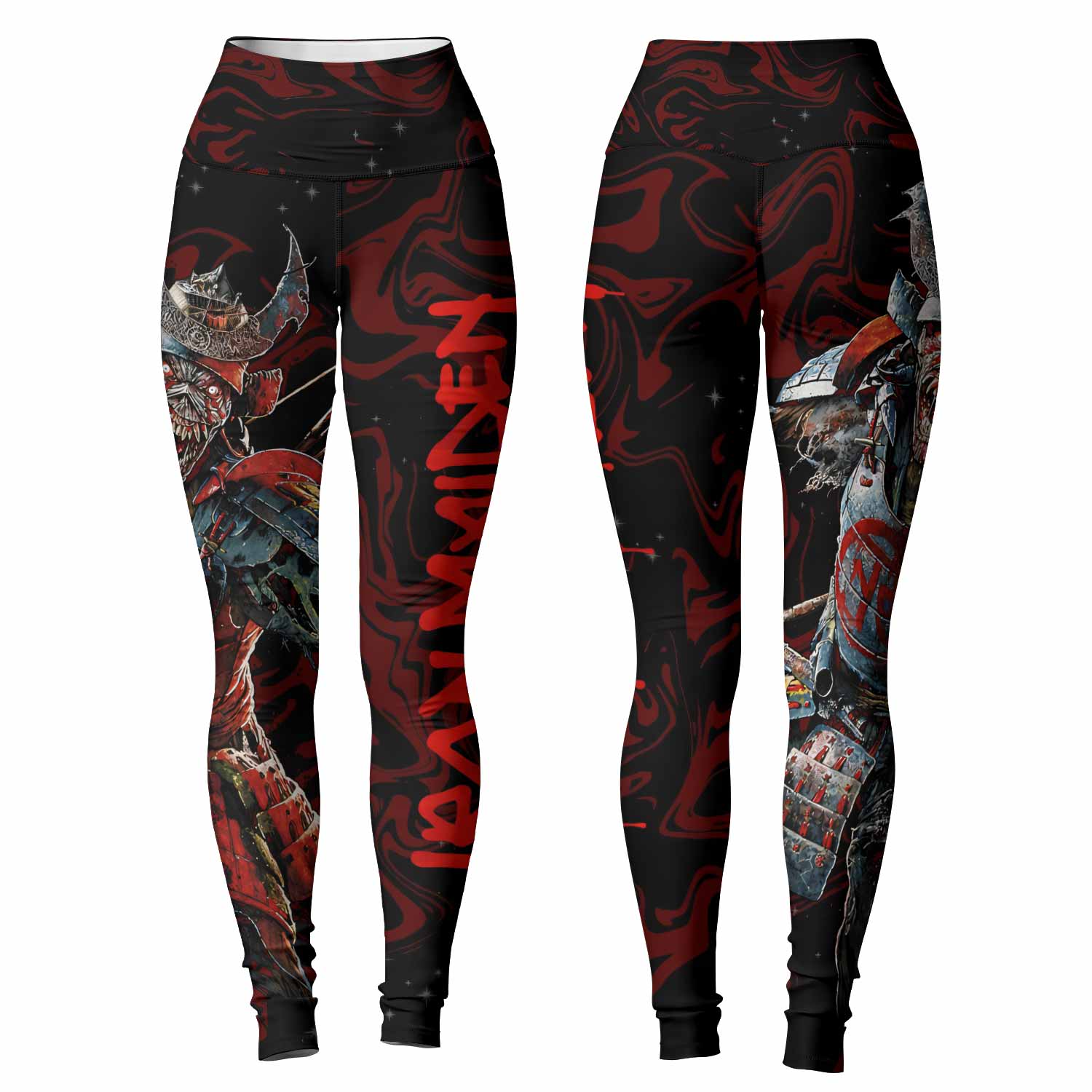 Iron Maiden Senjutsu Samurai Eddie Women's Leggings - front and back view