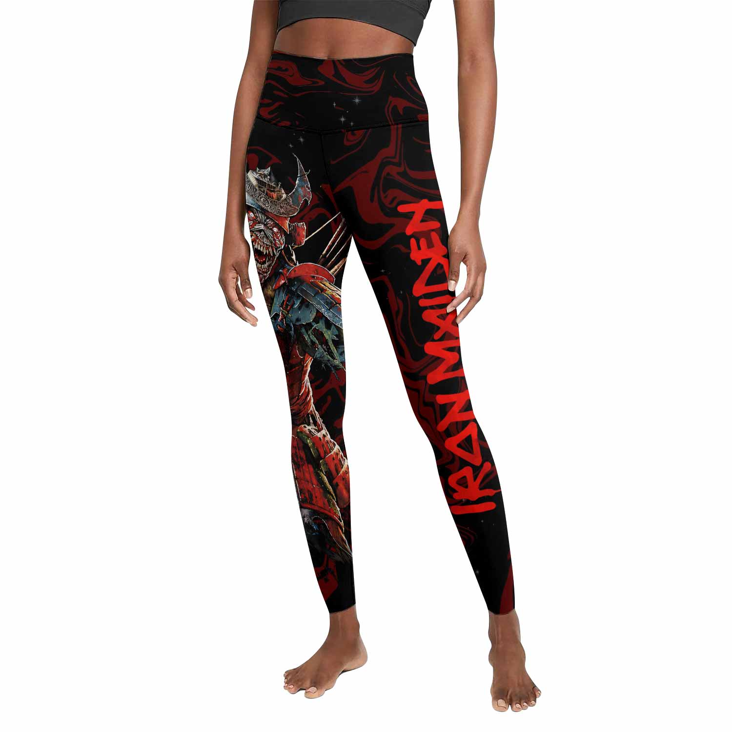 Iron Maiden Senjutsu Samurai Eddie Women's Leggings - front view mockup