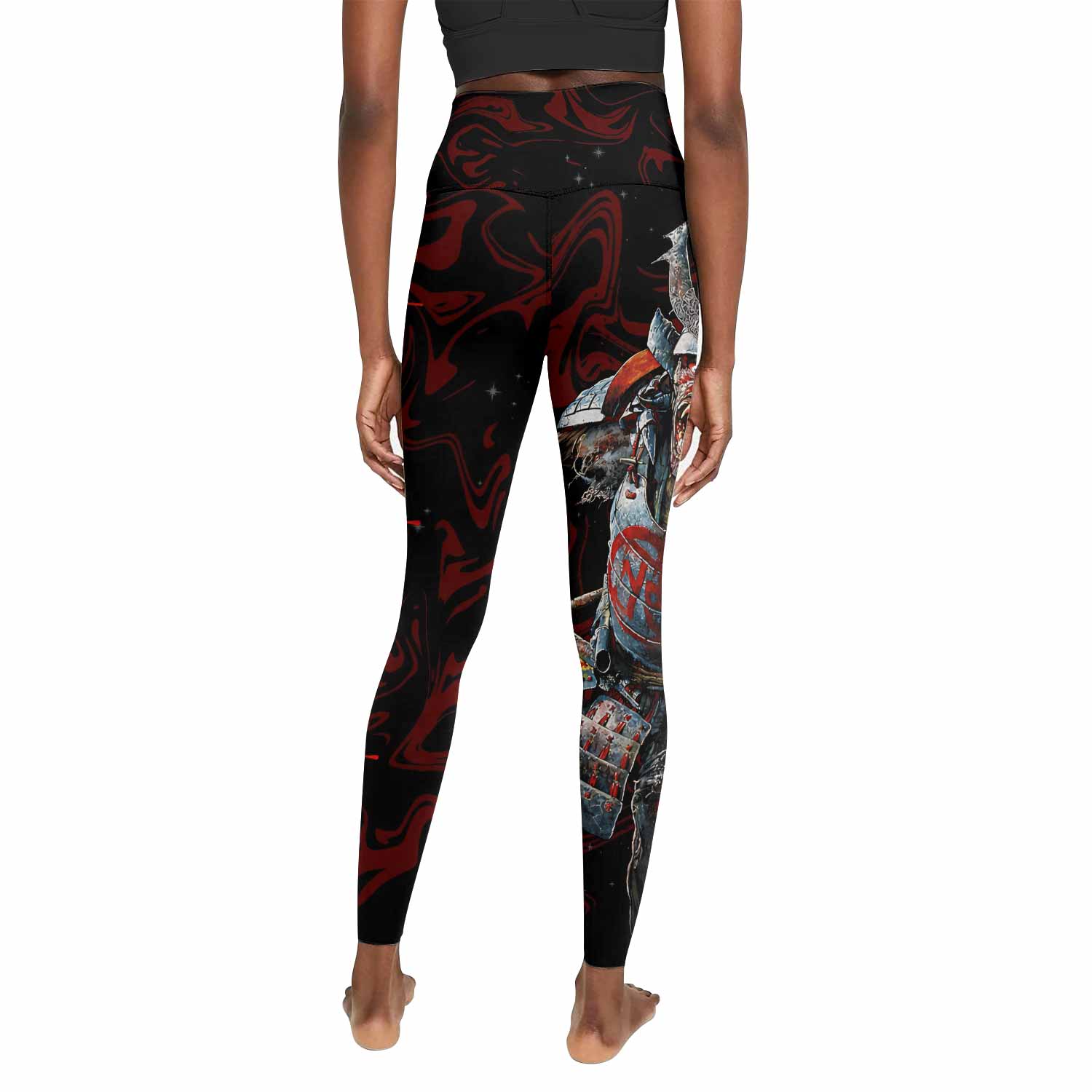Iron Maiden Senjutsu Samurai Eddie Women's Leggings - back view mockup