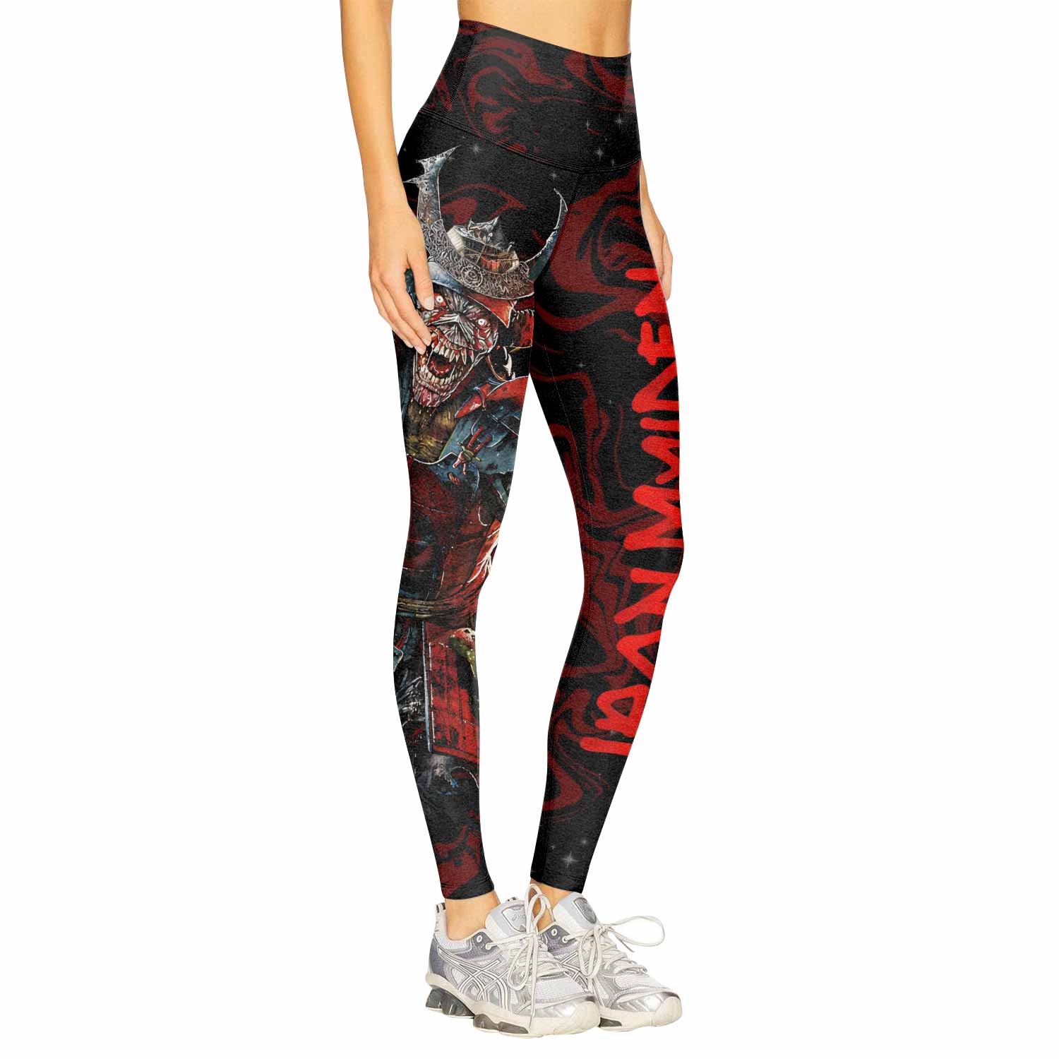 Iron Maiden Senjutsu Samurai Eddie Women's Leggings - right side mockup
