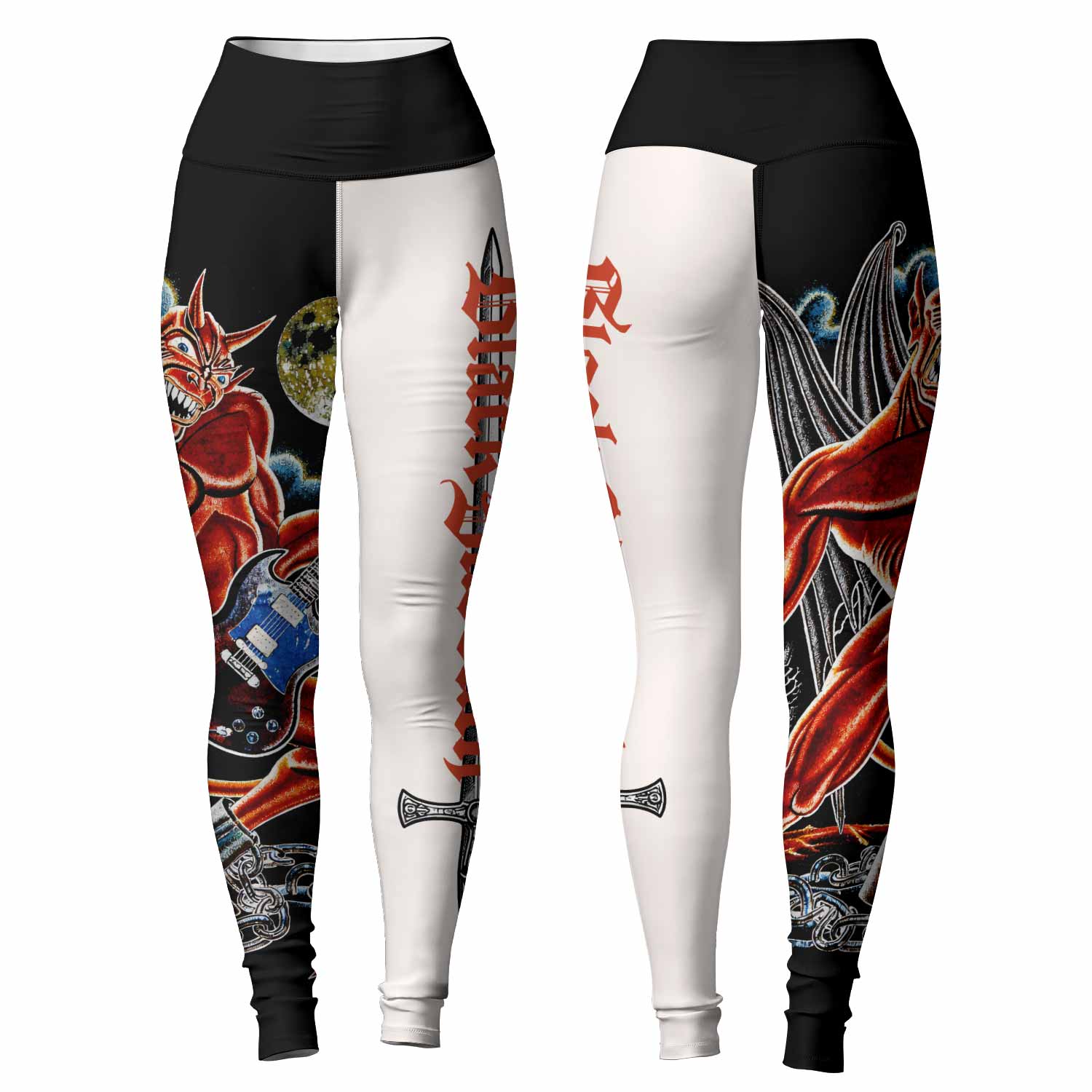 Black Sabbath Live Evil Women's Leggings - front and back view