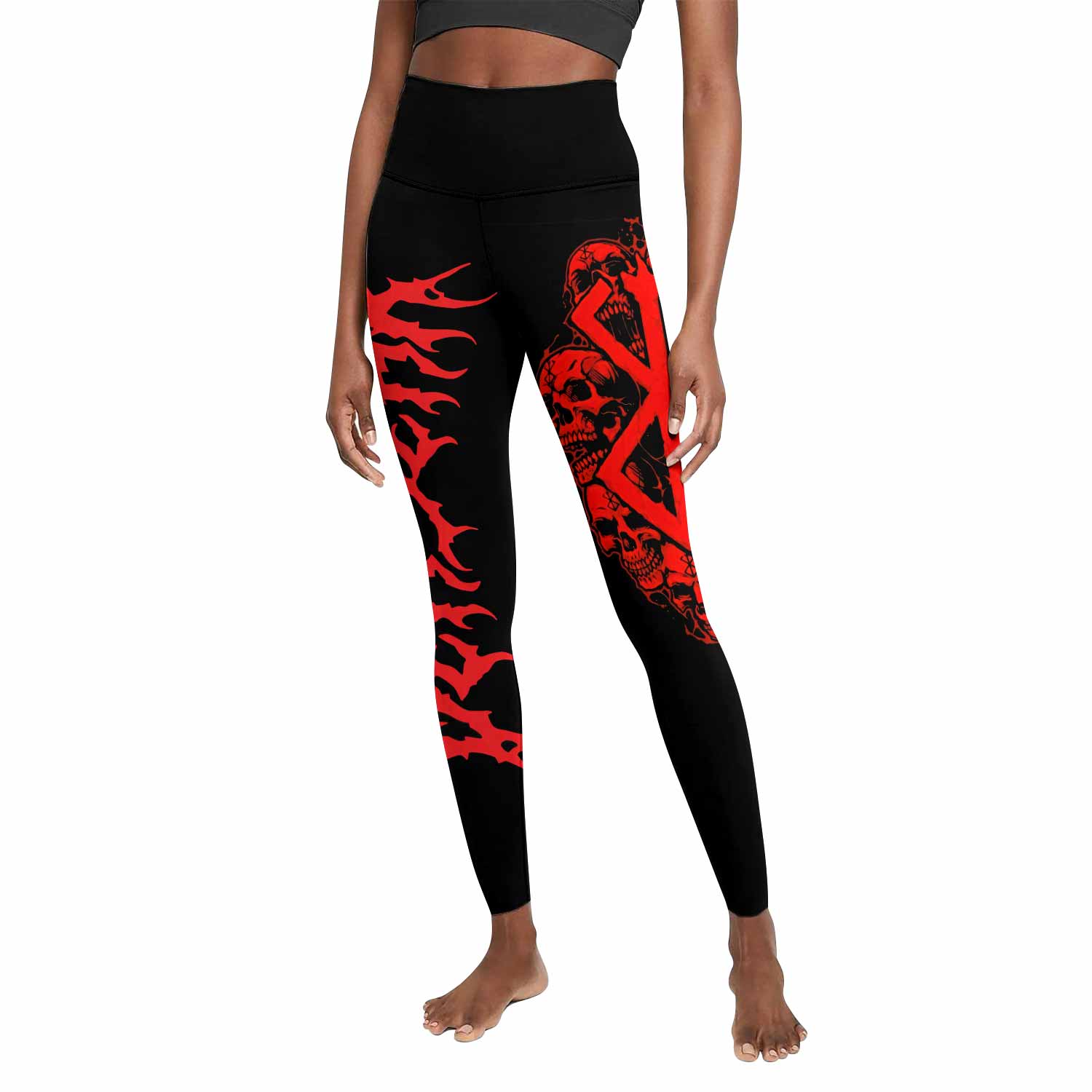 Berserk Metal Skull Knight Women's Leggings - front view mockup