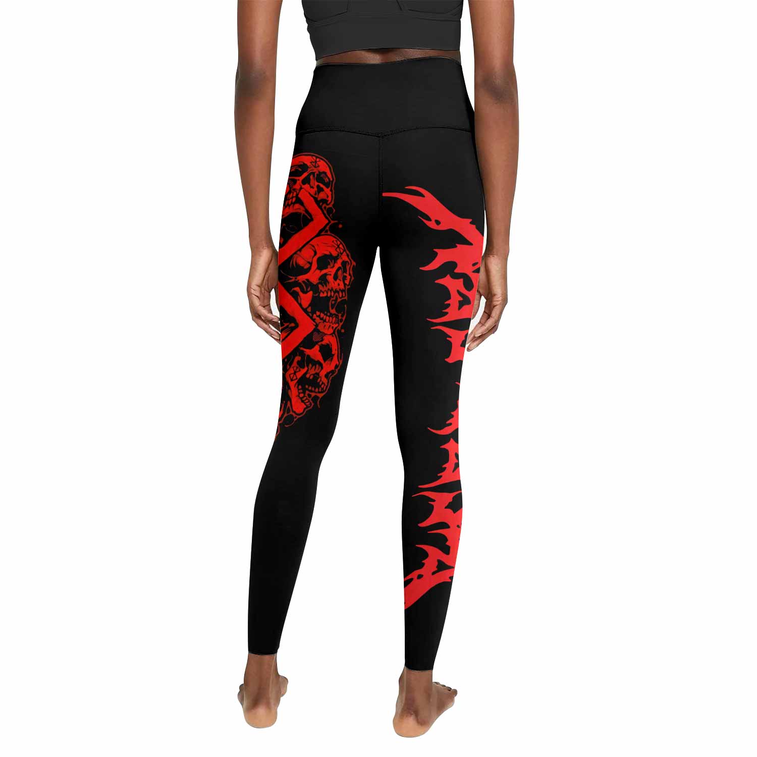 Berserk Metal Skull Knight Women's Leggings - back view mockup
