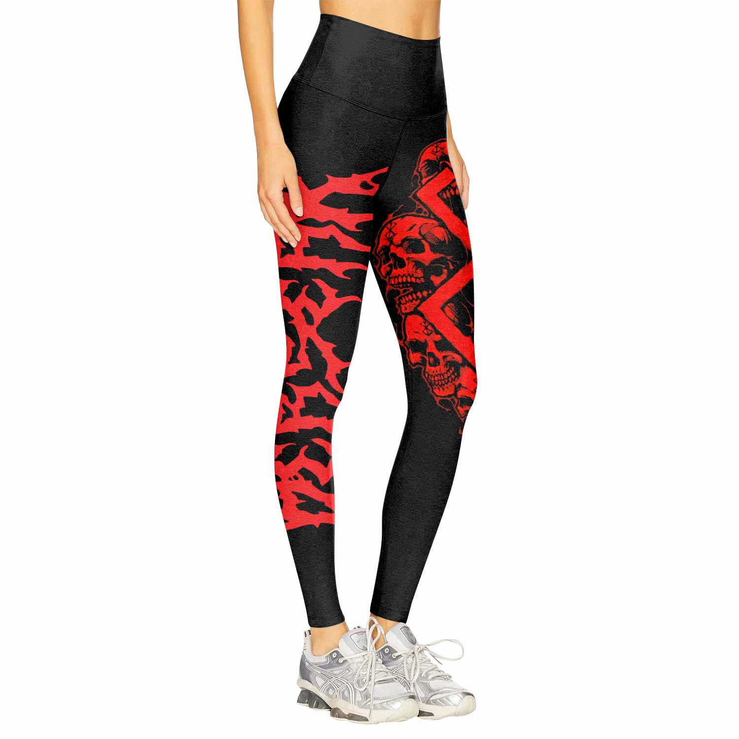 Berserk Metal Skull Knight Women's Leggings - right side mockup