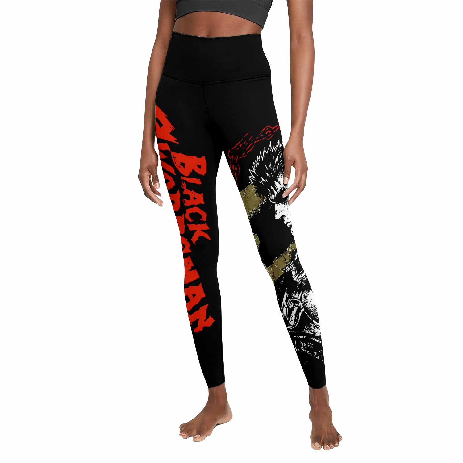 Berserk Black Swordsman Guts Women's Leggings - front view mockup