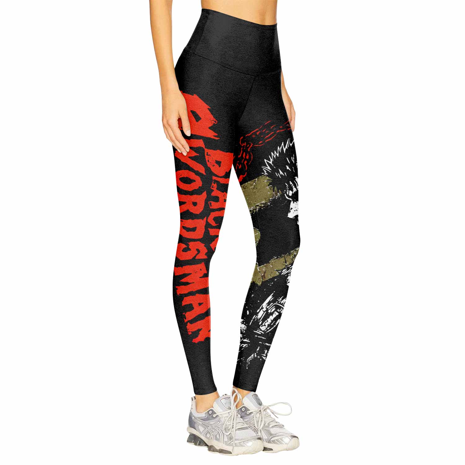 Berserk Black Swordsman Guts Women's Leggings - right side mockup