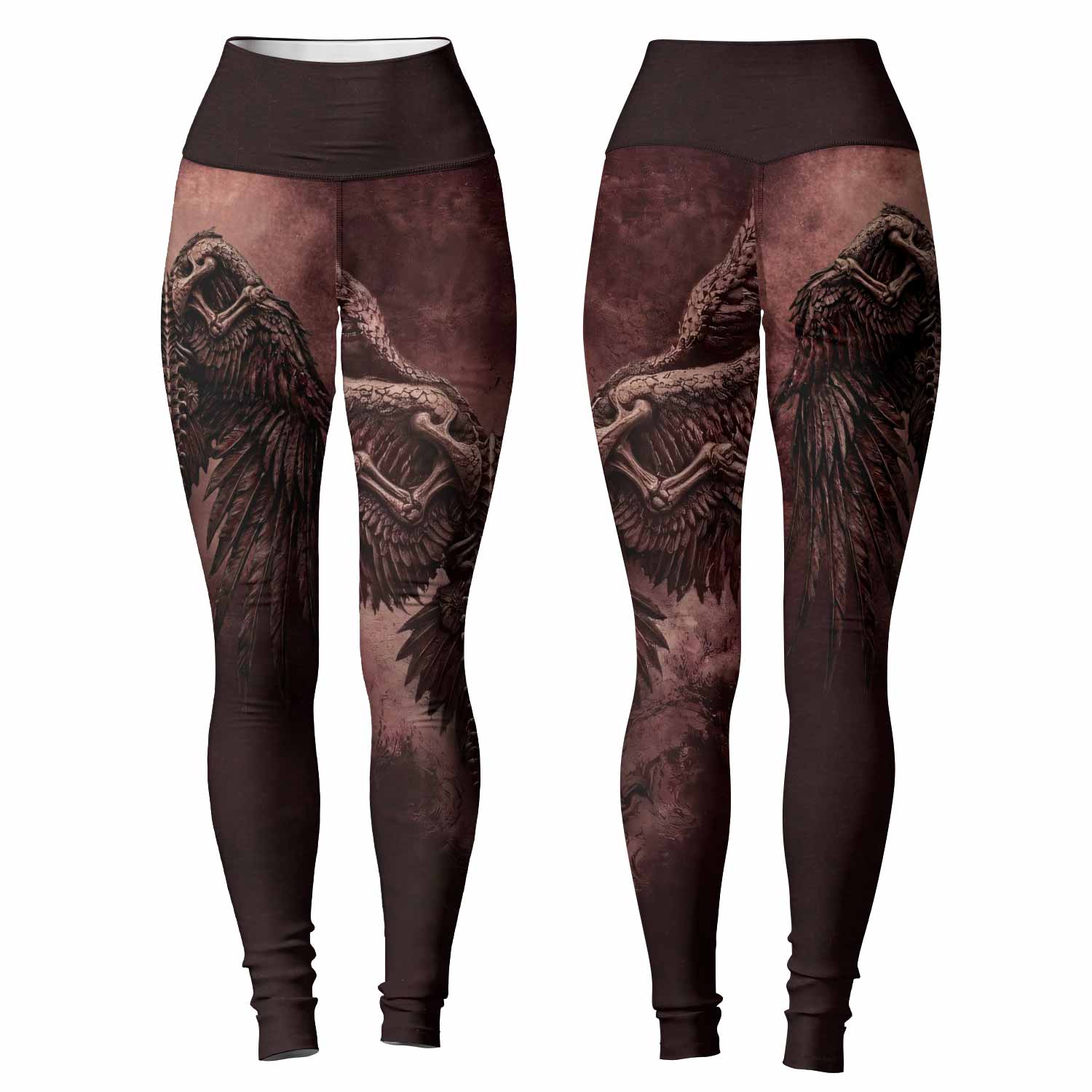 Bones of Grace Dark Angel Women's Leggings - front and back view