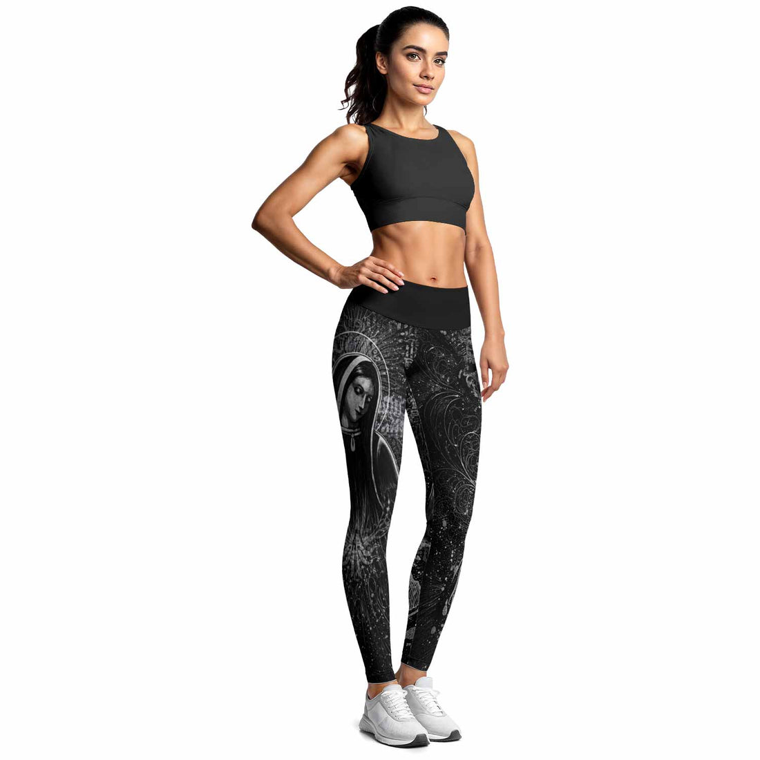 Virgin Mary Women's Leggings - lifestyle view