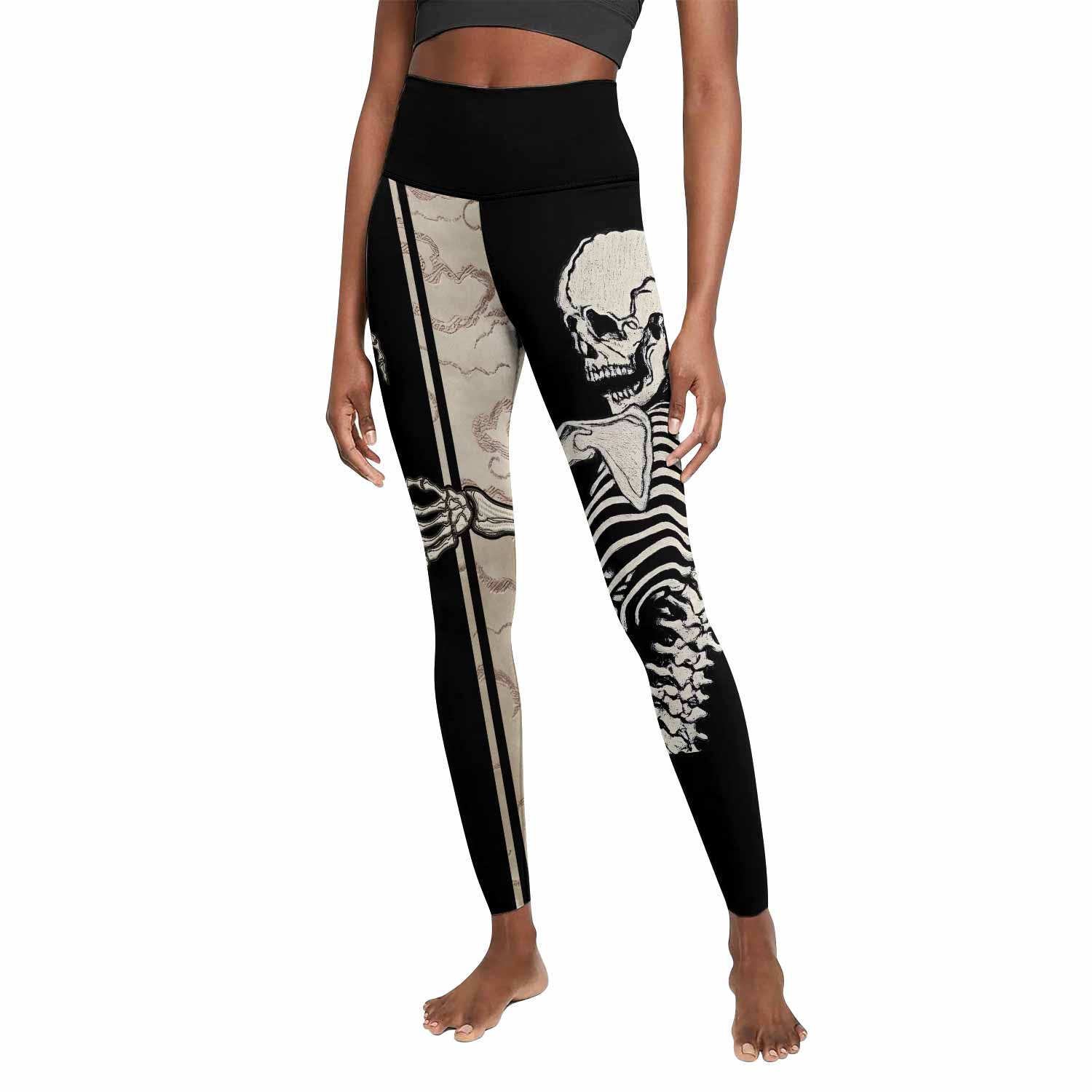 Bare Bones Skeleton Women's Leggings - front view mockup