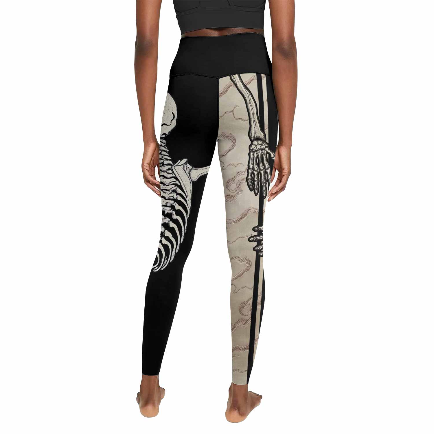 Bare Bones Skeleton Women's Leggings - back view mockup