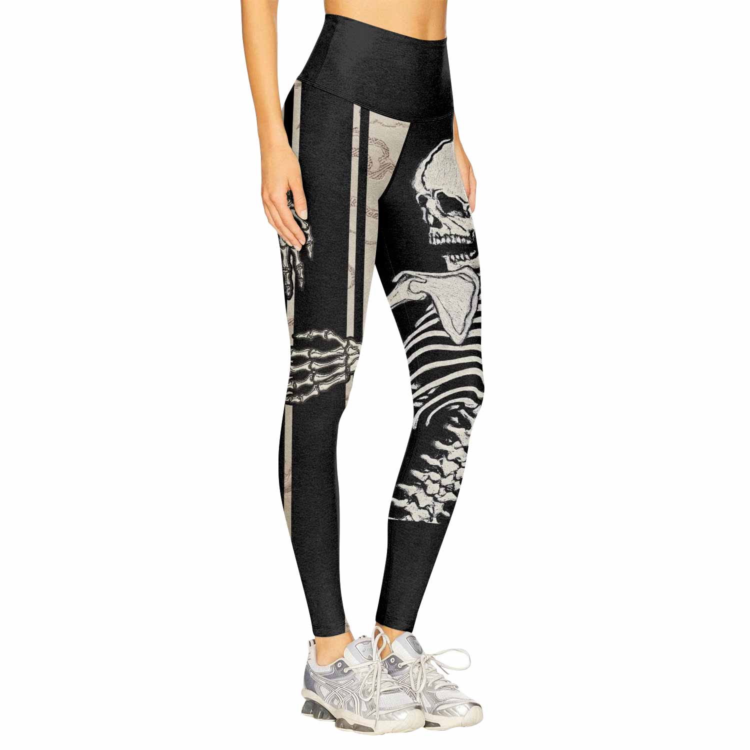 Bare Bones Skeleton Women's Leggings - right side mockup