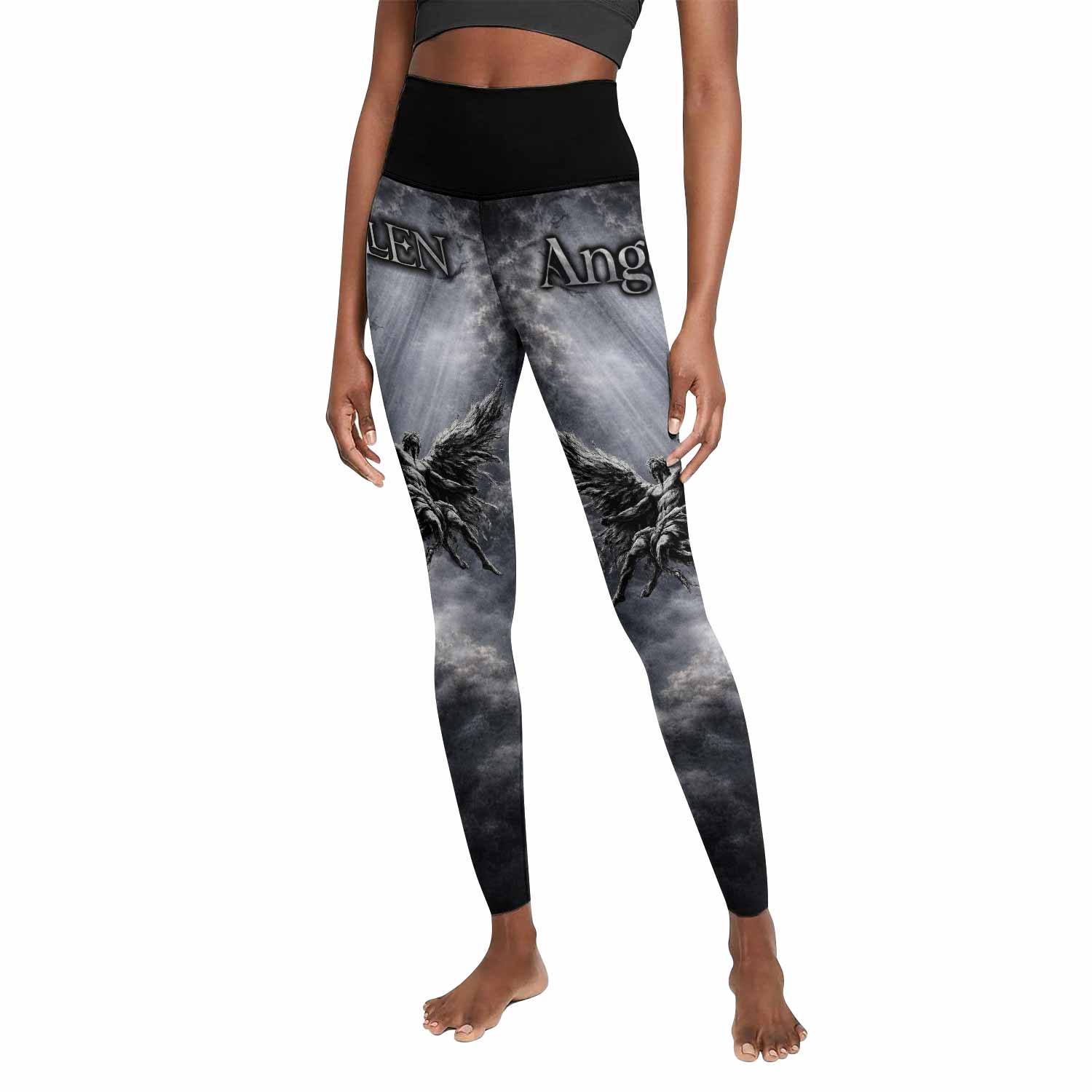 Fallen Angels Women's Leggings - front view mockup