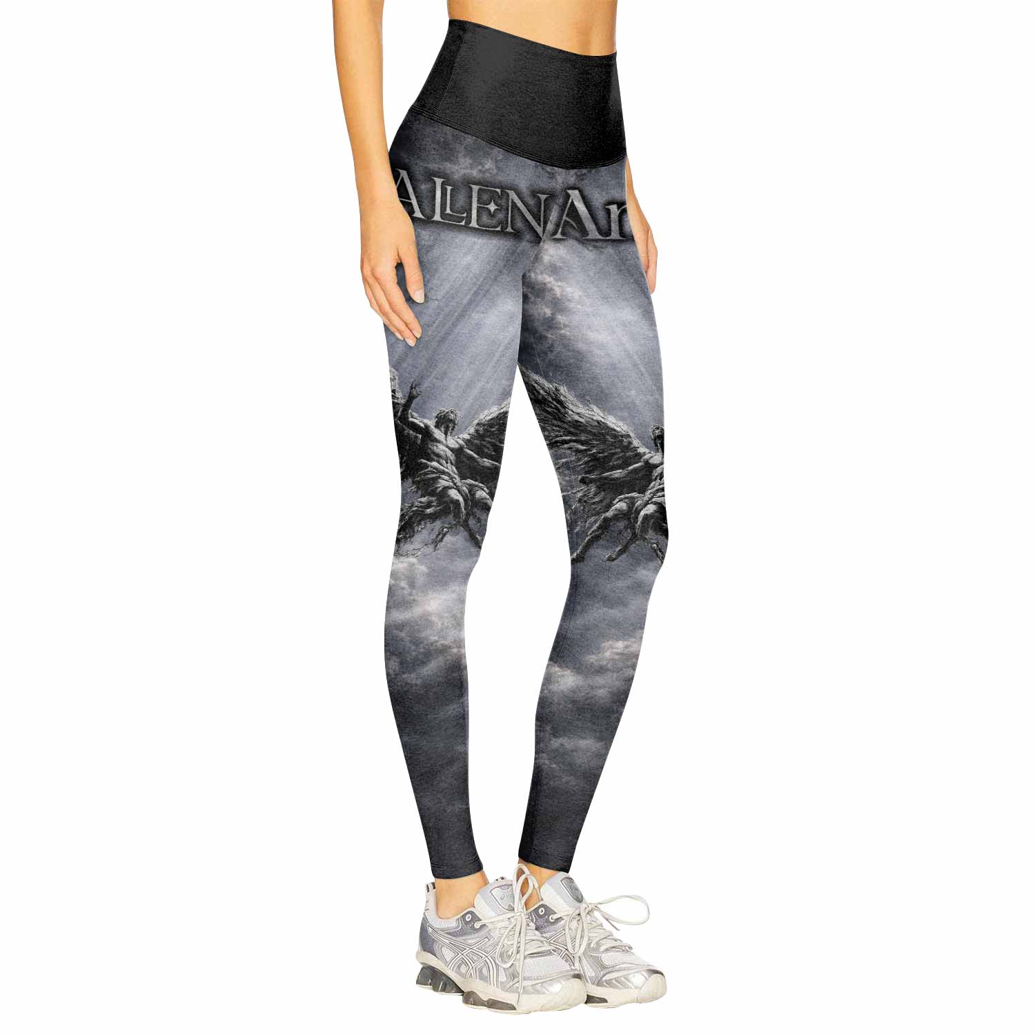 Fallen Angels Women's Leggings - right side mockup