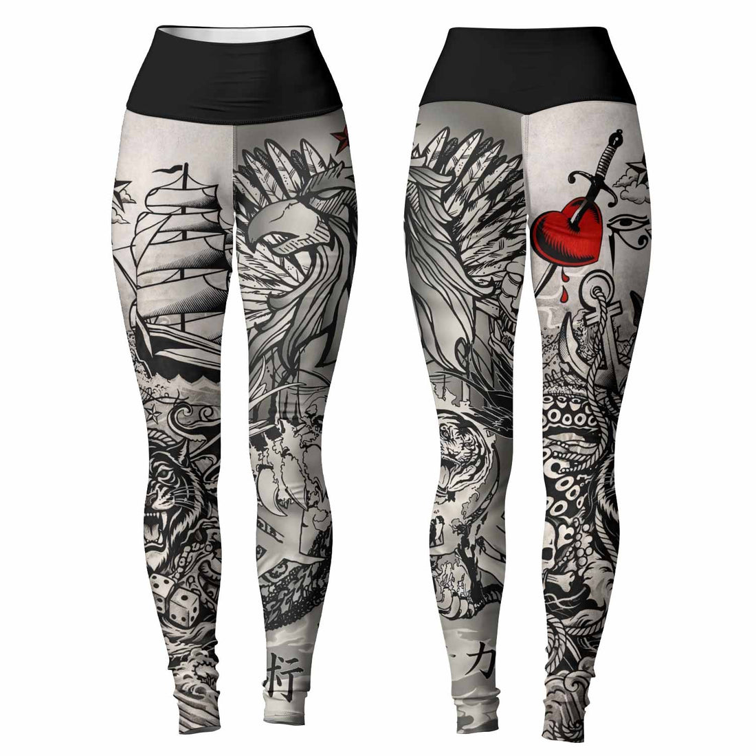 Savage Ocean Irezumi Women's Leggings - lifestyle view
