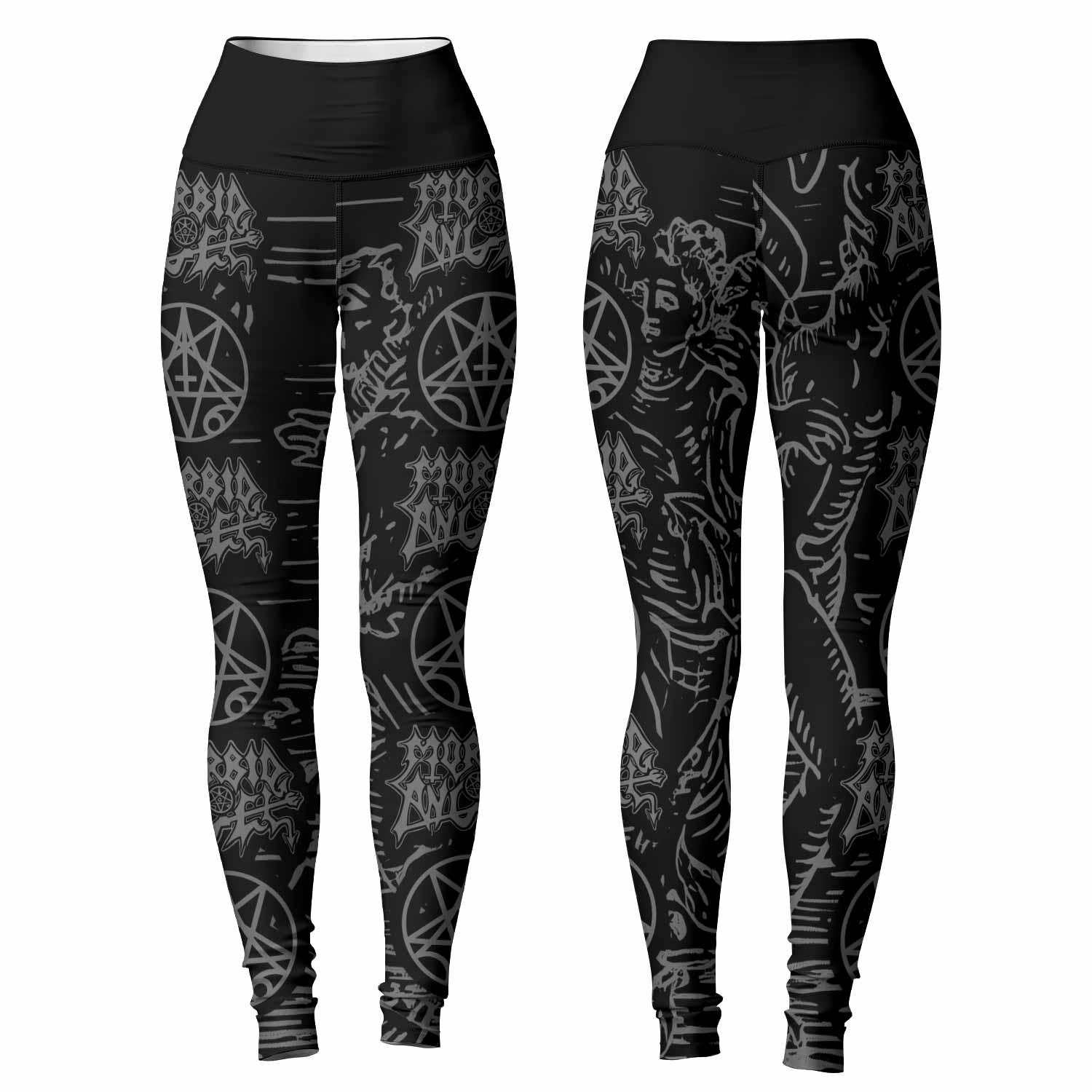 Morbid Angel Unholy Blasphemies Women's Leggings - front and back view