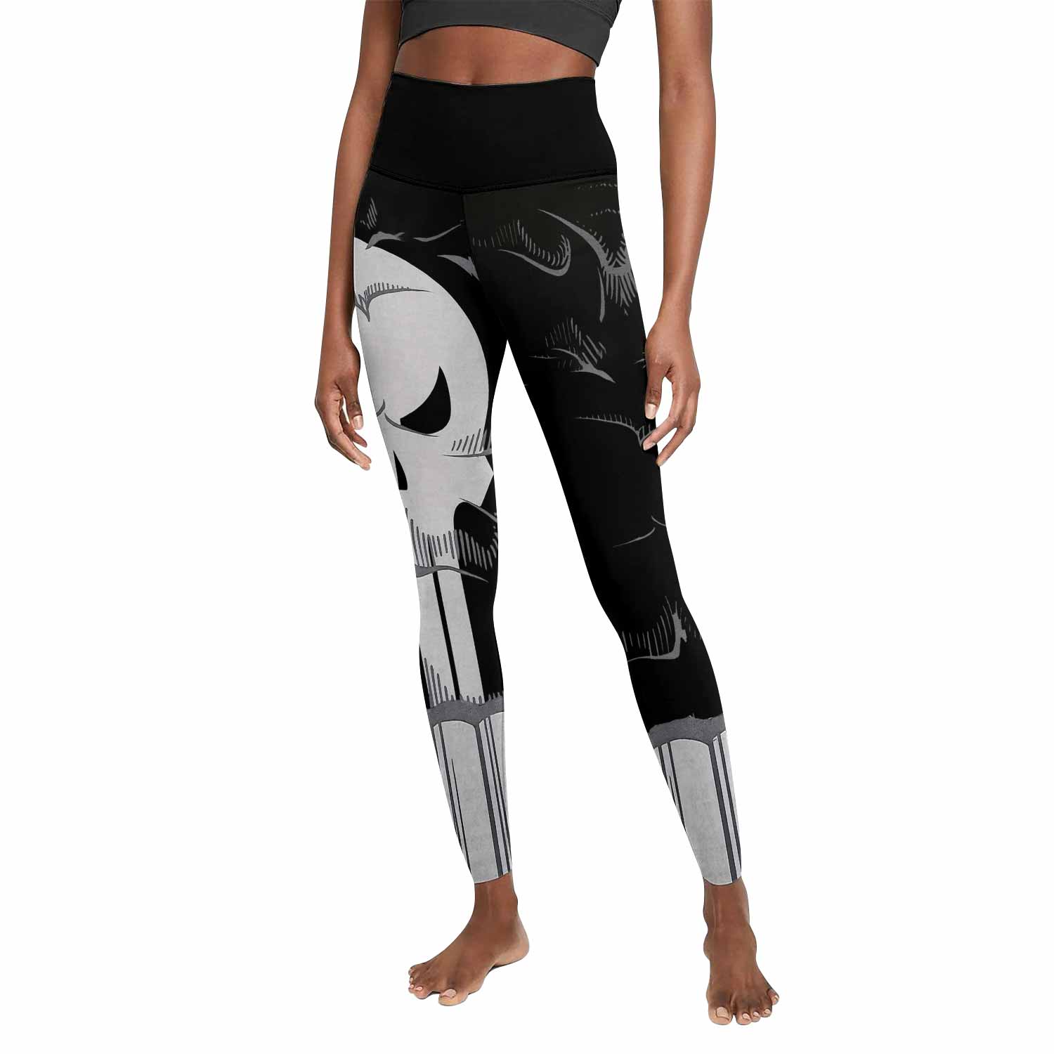 Punisher Skull Tactical Women's Leggings - front view mockup