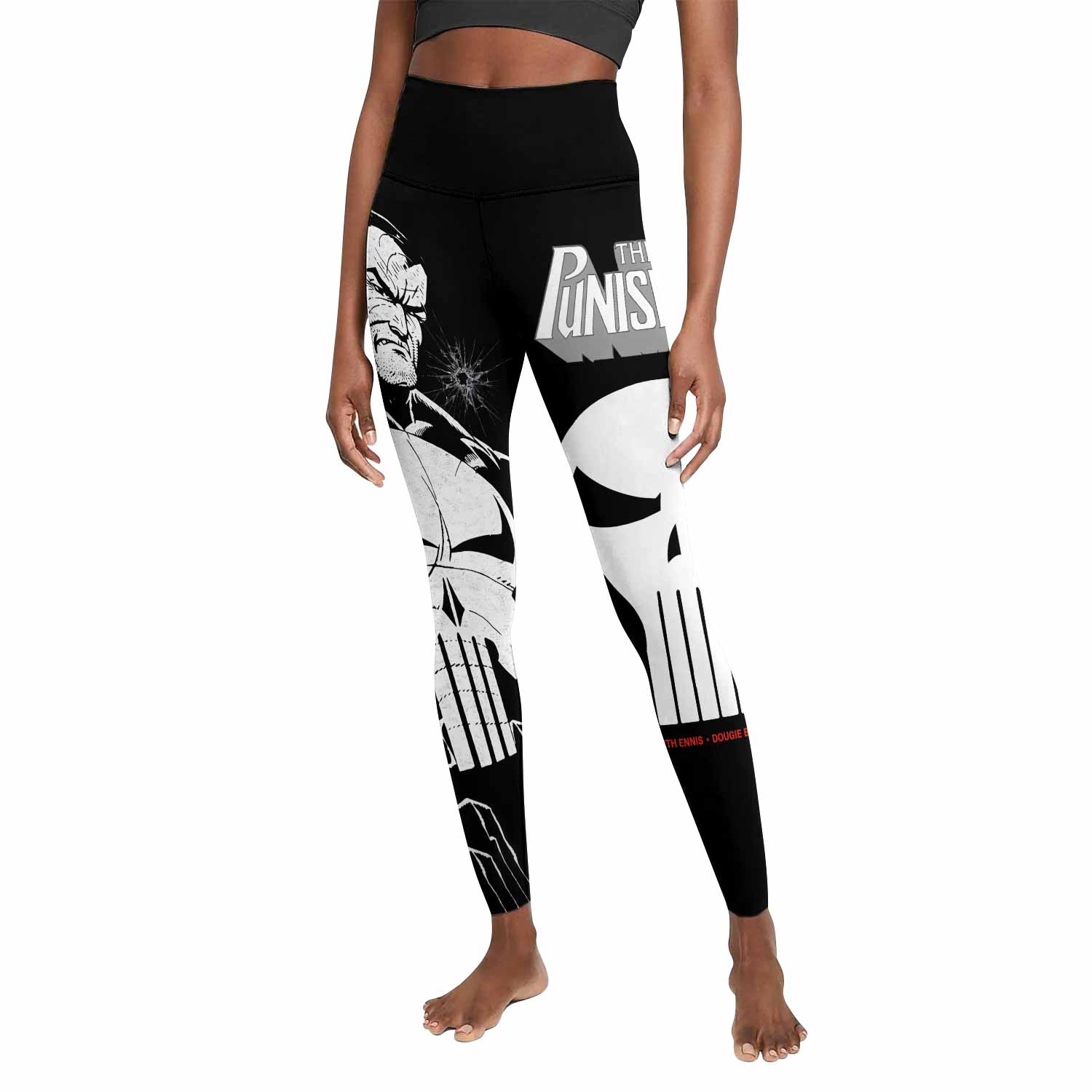 The Punisher Comic Frank Castle Women's Leggings - front view mockup