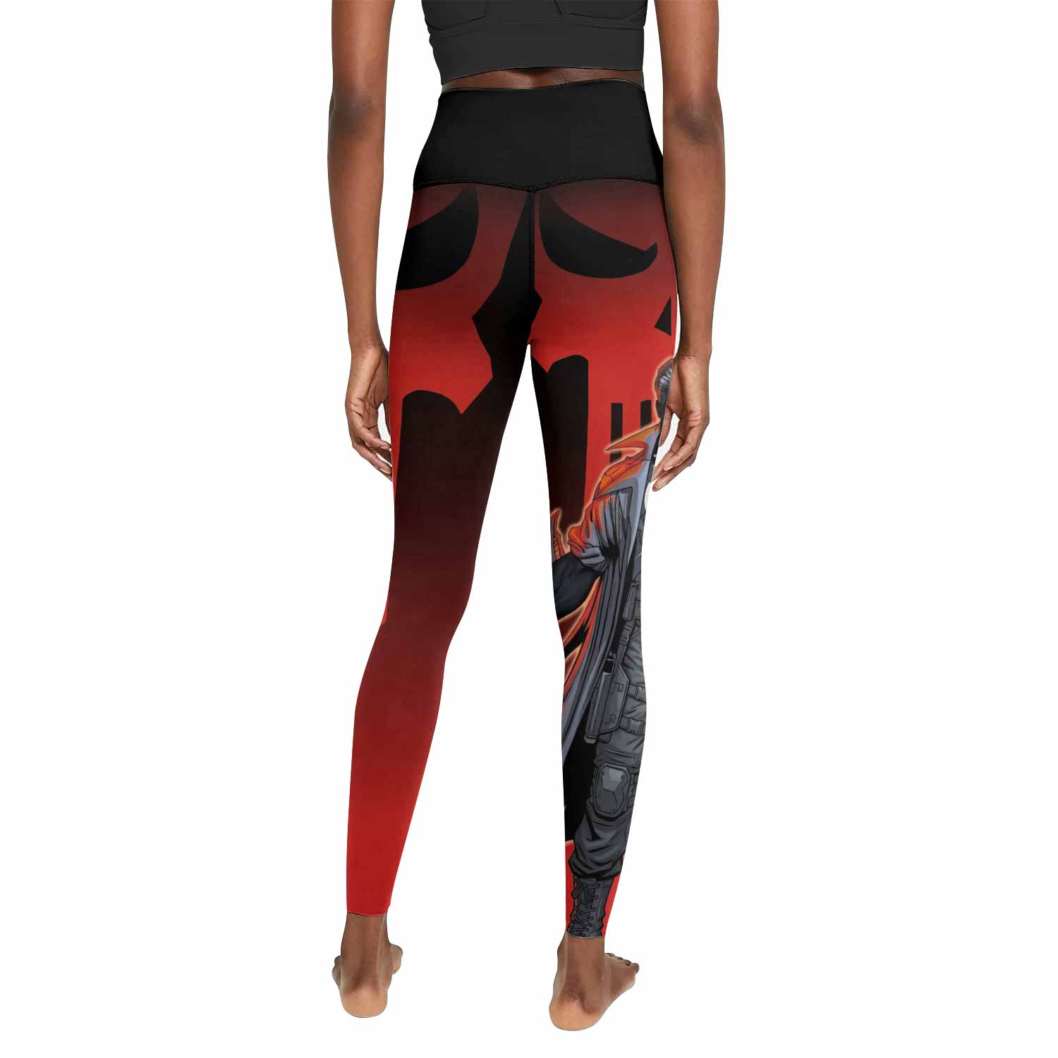 The Punisher Red Frank Castle Women's Leggings - back view mockup
