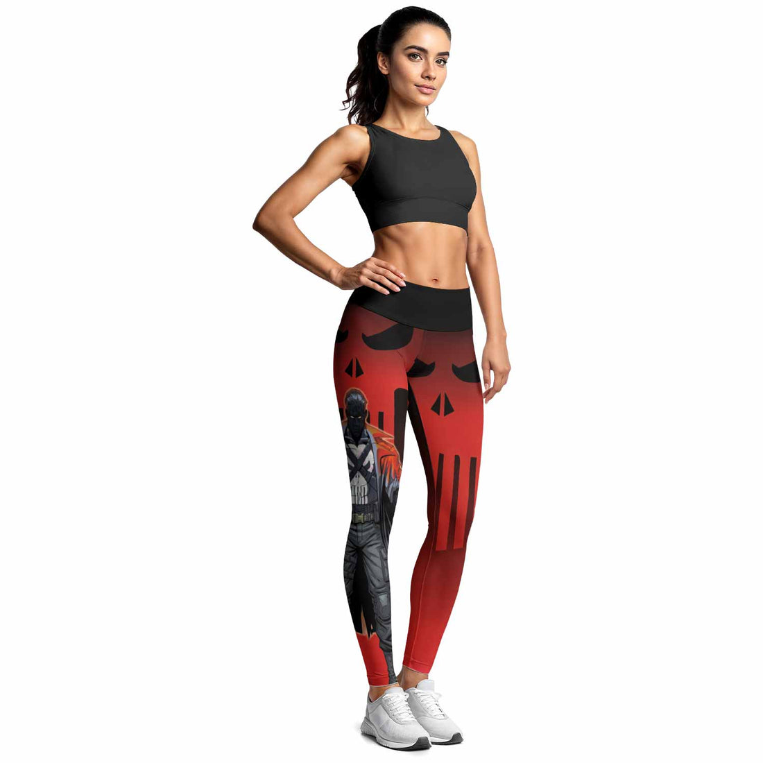 The Punisher Red Frank Castle Women's Leggings - lifestyle view