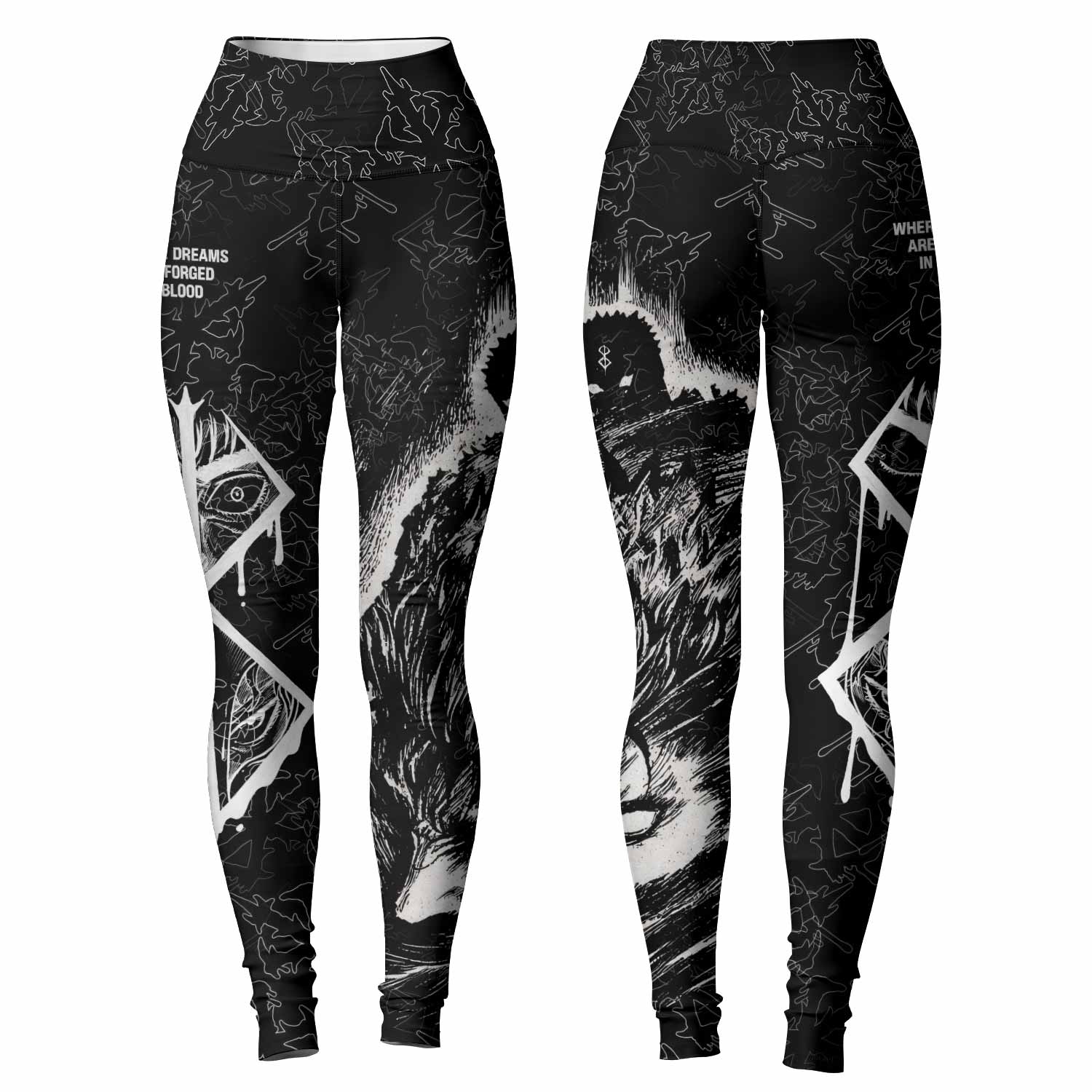 Berserk Forged In Blood Women's Leggings - front and back view