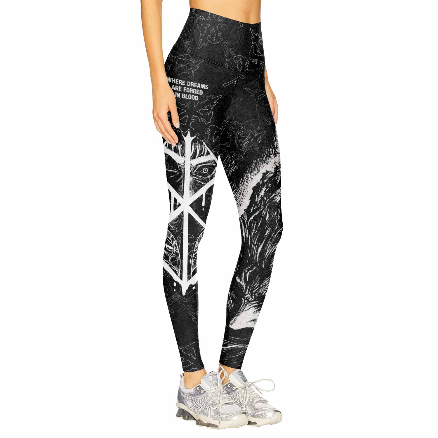 Berserk Forged In Blood Women's Leggings - right side mockup