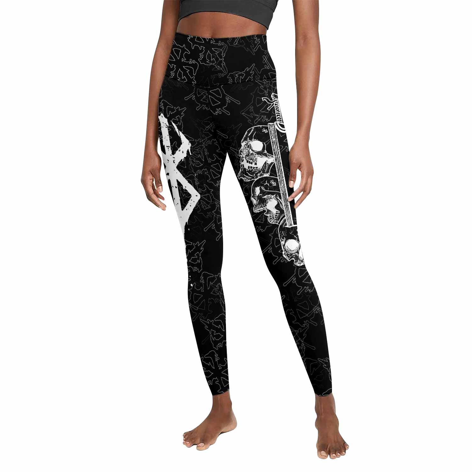 Berserk Dragon Slayer Skull Women's Leggings - front view mockup