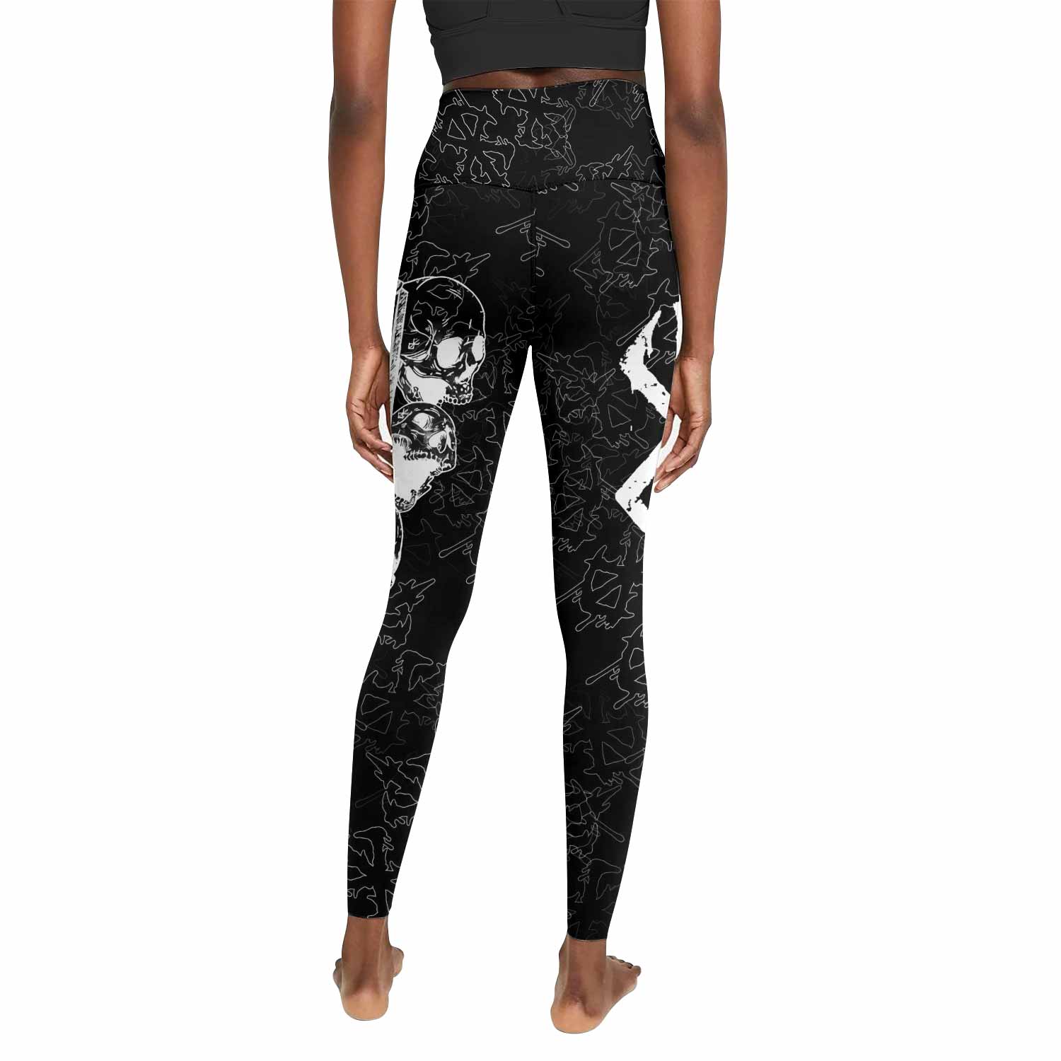 Berserk Dragon Slayer Skull Women's Leggings - back view mockup