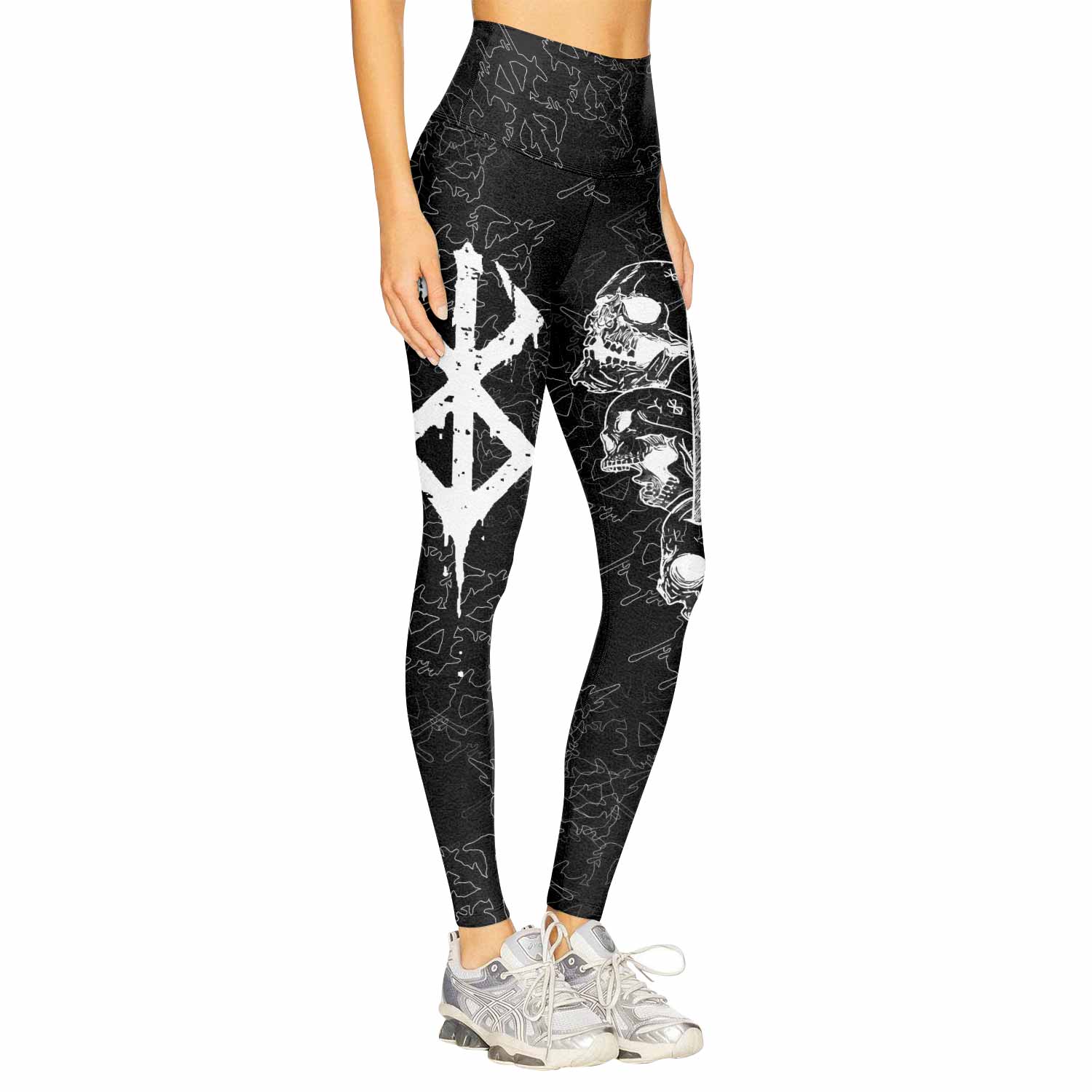 Berserk Dragon Slayer Skull Women's Leggings - right side mockup