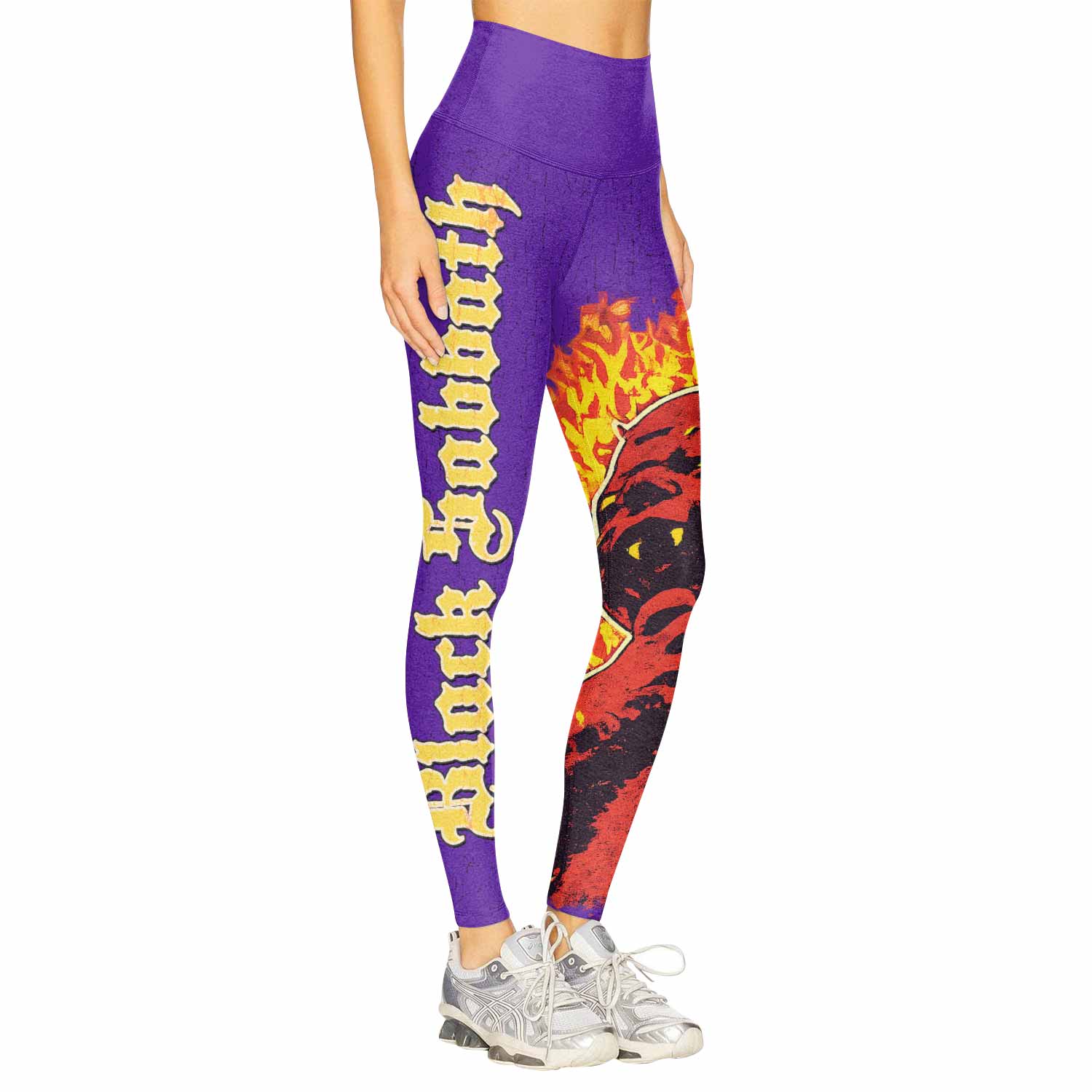 Born Again Black Sabbath Women's Leggings - right side mockup