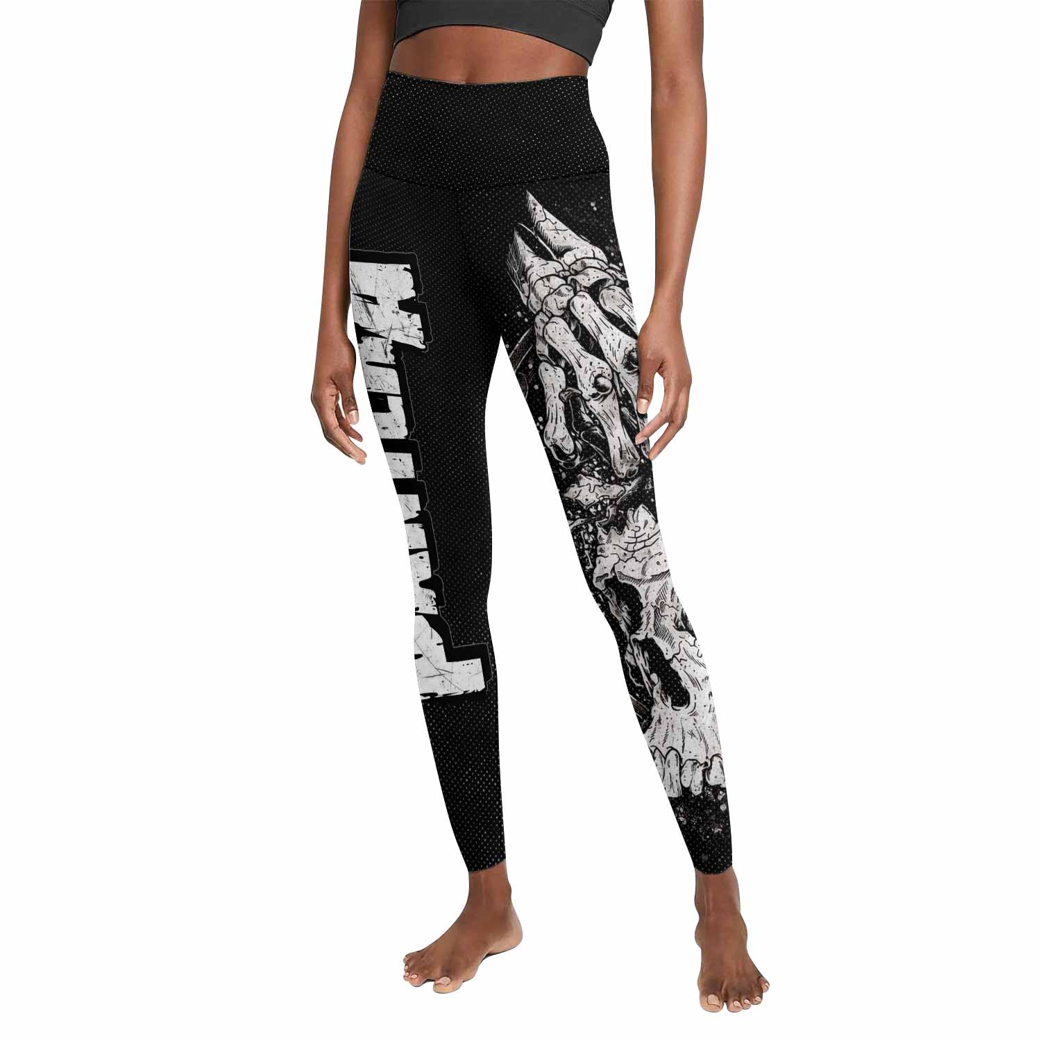 Pantera Walk Skull Women's Leggings - front view mockup