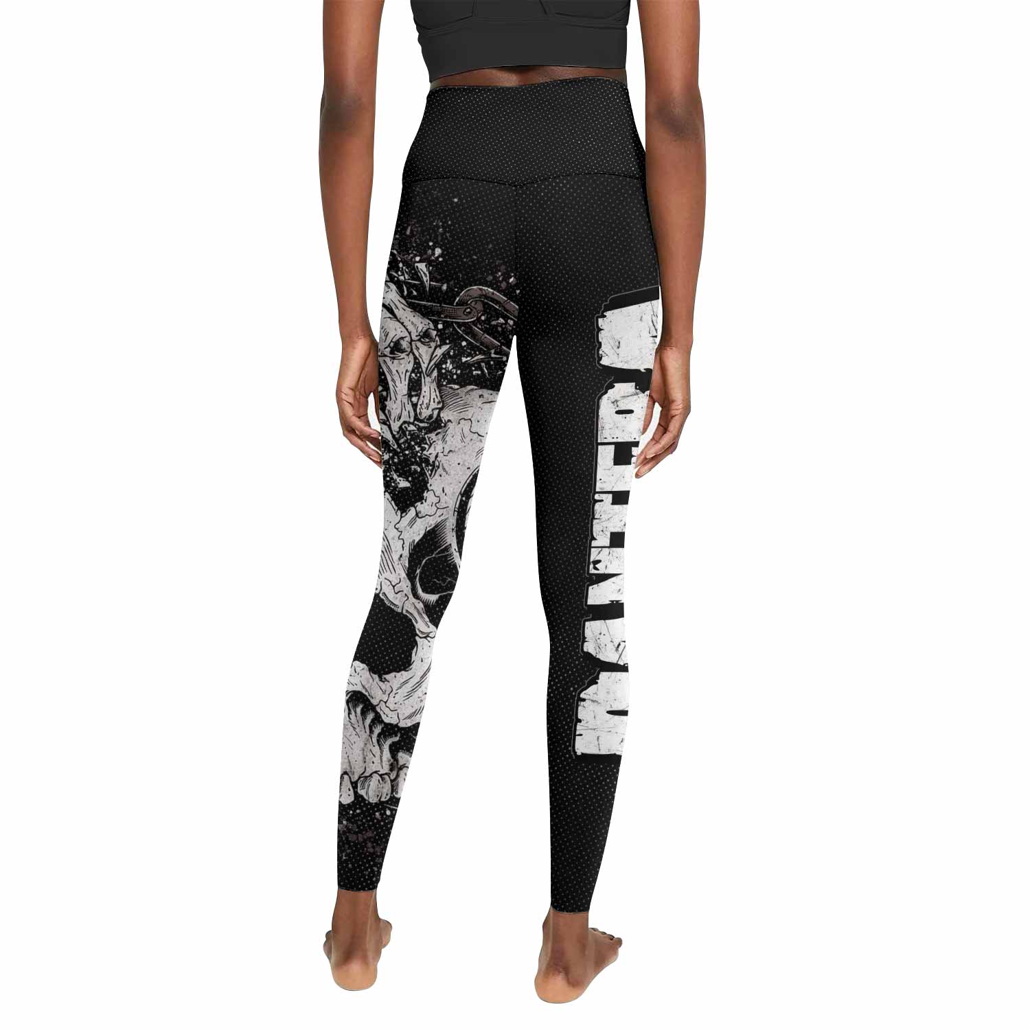 Pantera Walk Skull Women's Leggings - back view mockup