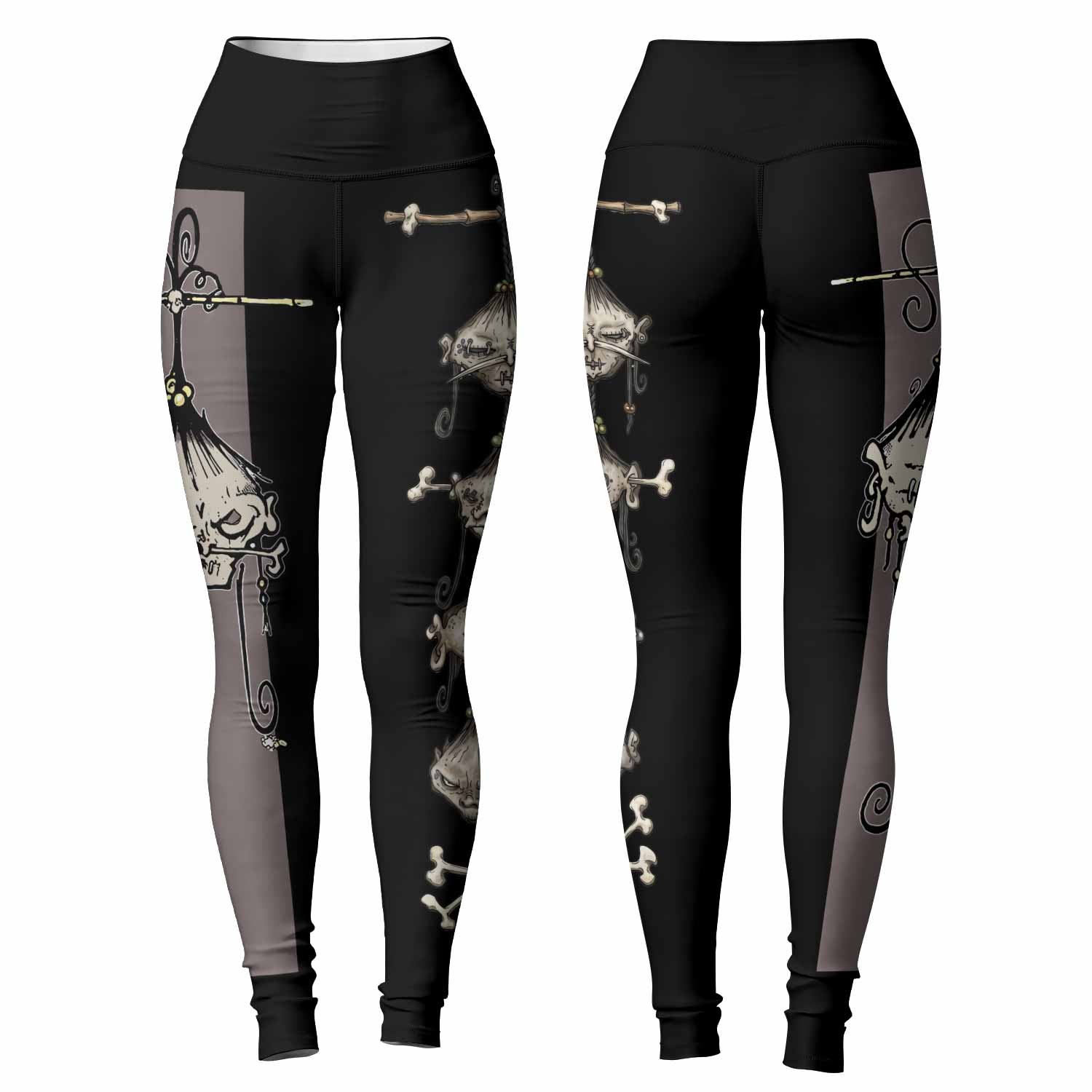 Korn Gothic Spine Women's Leggings - front and back view