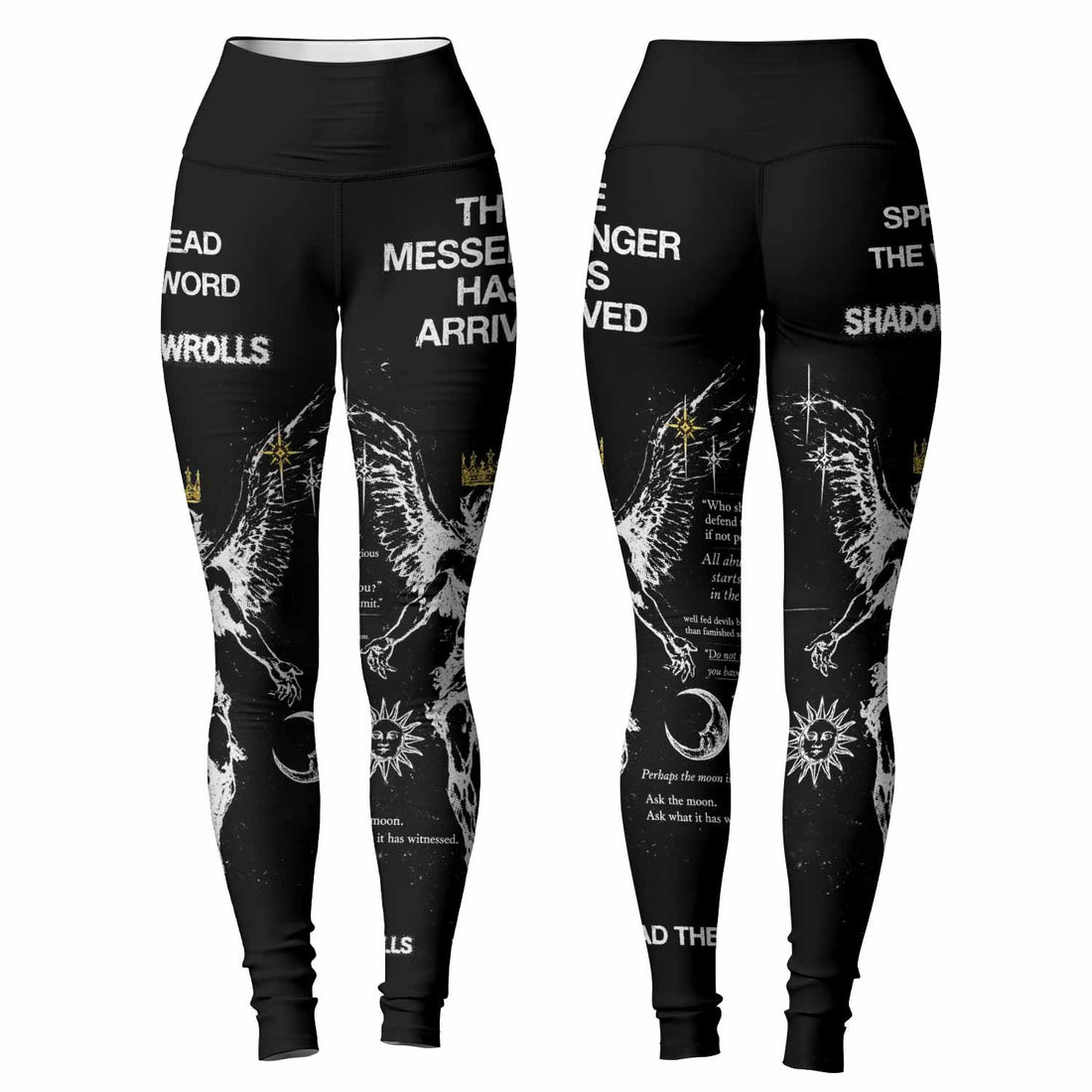 The Messenger Has Arrived Black Women's Leggings - lifestyle view
