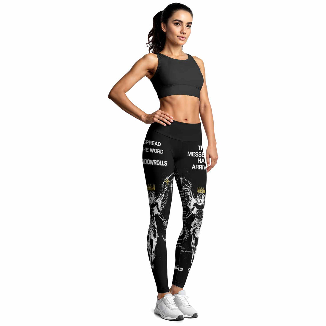 The Messenger Has Arrived Black Women's Leggings - lifestyle view
