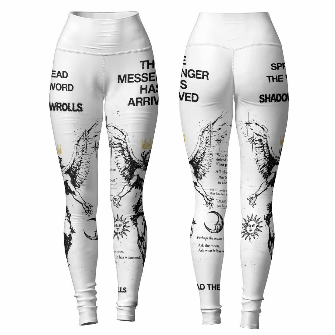 The Messenger Has Arrived White Women's Leggings - lifestyle view