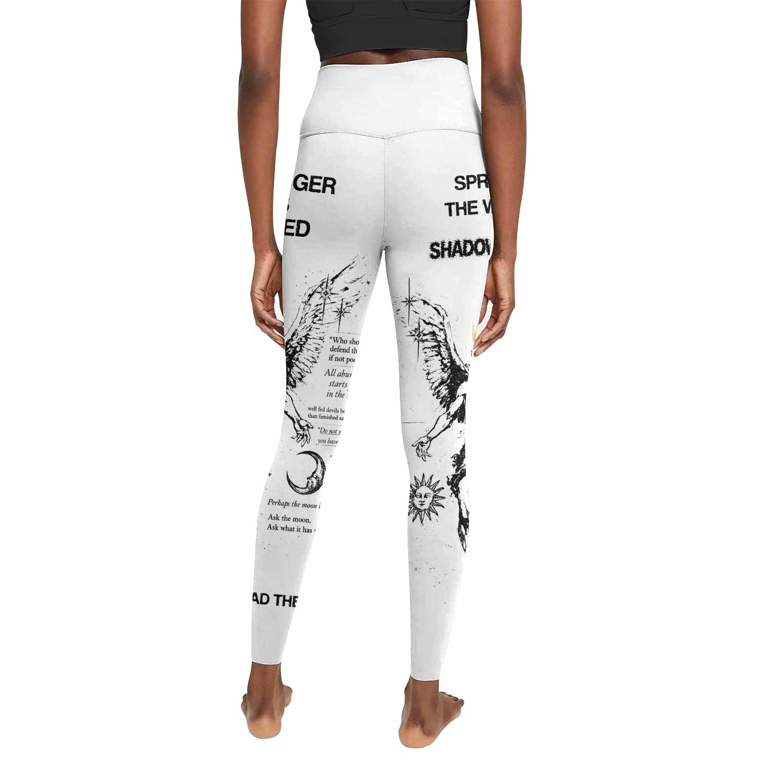 The Messenger Has Arrived White Women's Leggings - back view mockup