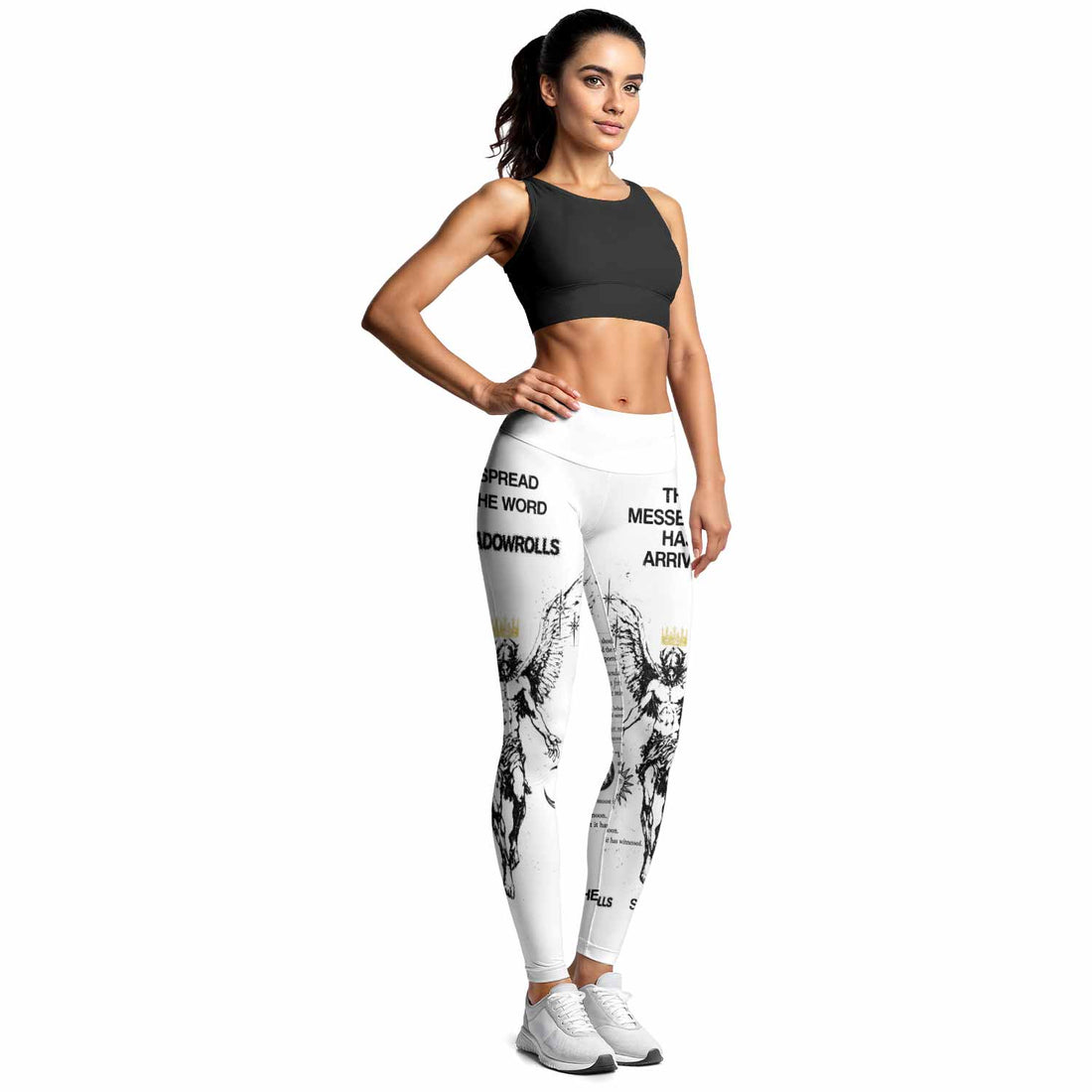 The Messenger Has Arrived White Women's Leggings - lifestyle view