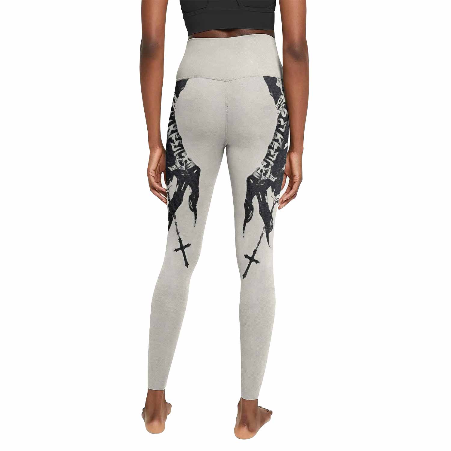Monster Claw with Cross Women's Leggings - back view mockup