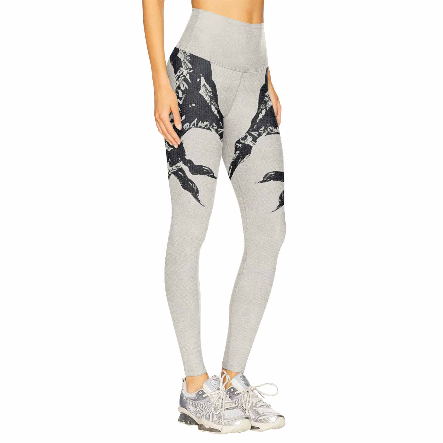 Monster Claw with Cross Women's Leggings - right side mockup
