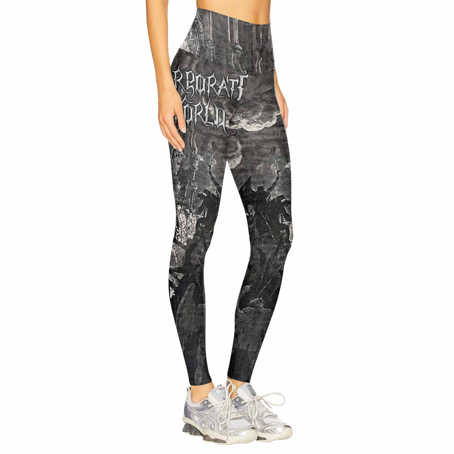 Corporate World Paradise Lost Women's Leggings - right side mockup
