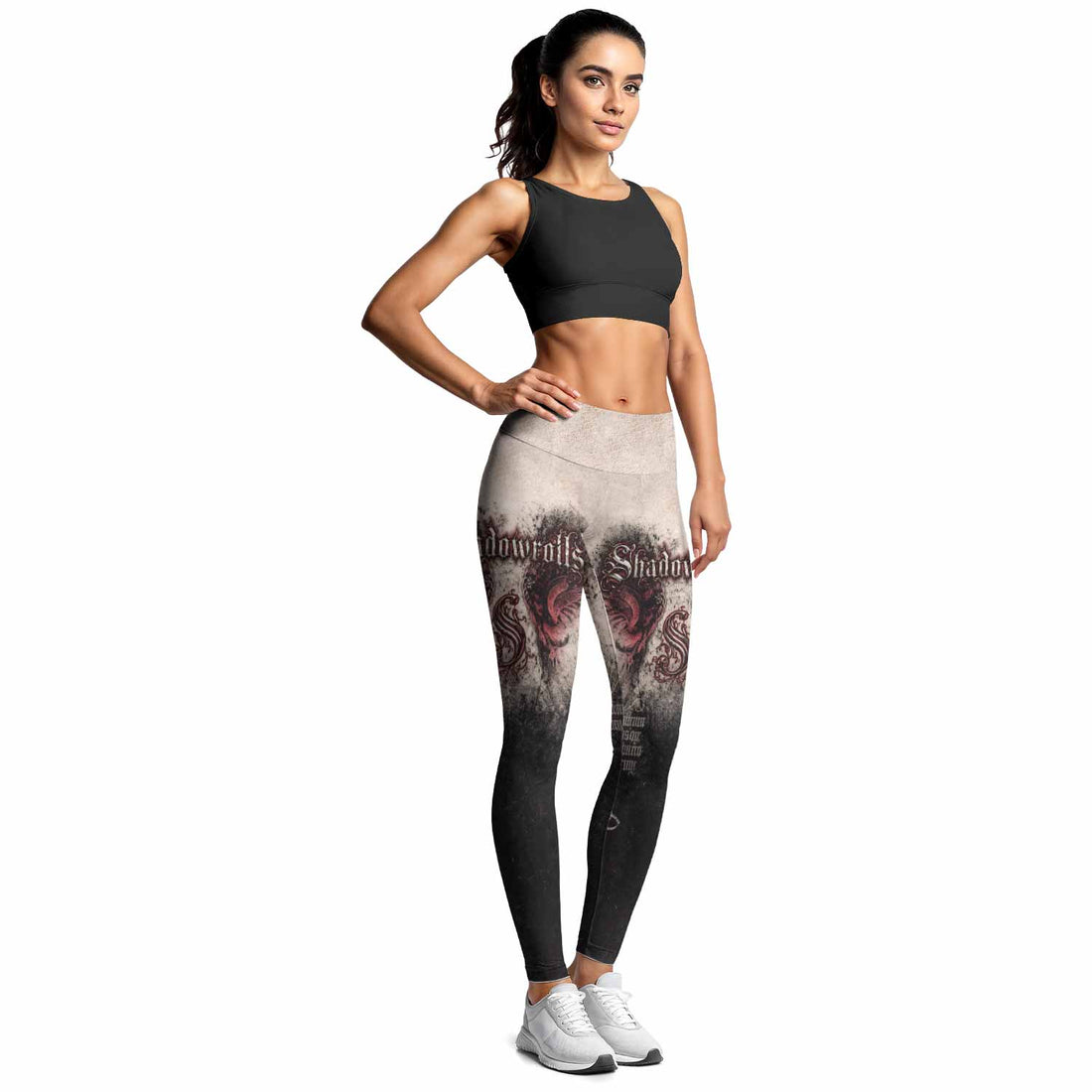 Grunge Smoke Gothic Women's Leggings - lifestyle view