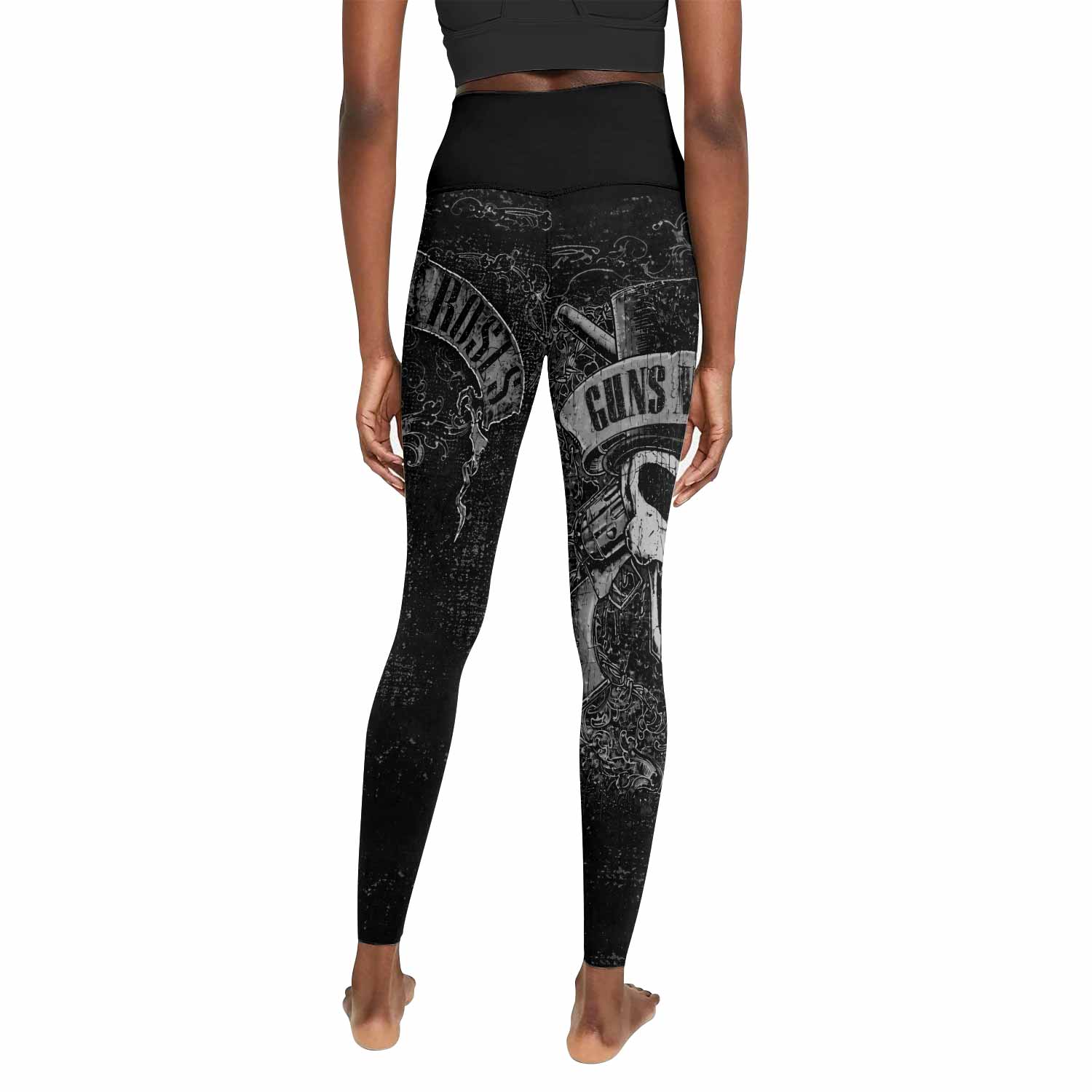 Guns N' Roses Skull Women's Leggings - back view mockup