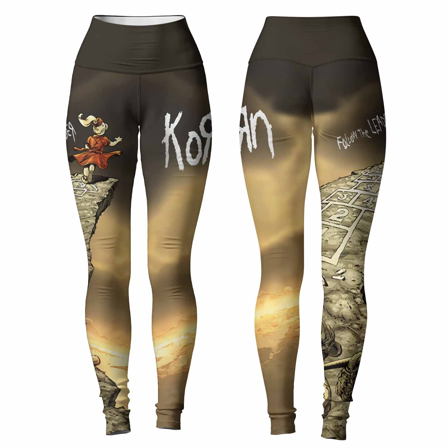 Korn Follow the Leader Women's Leggings - front and back view