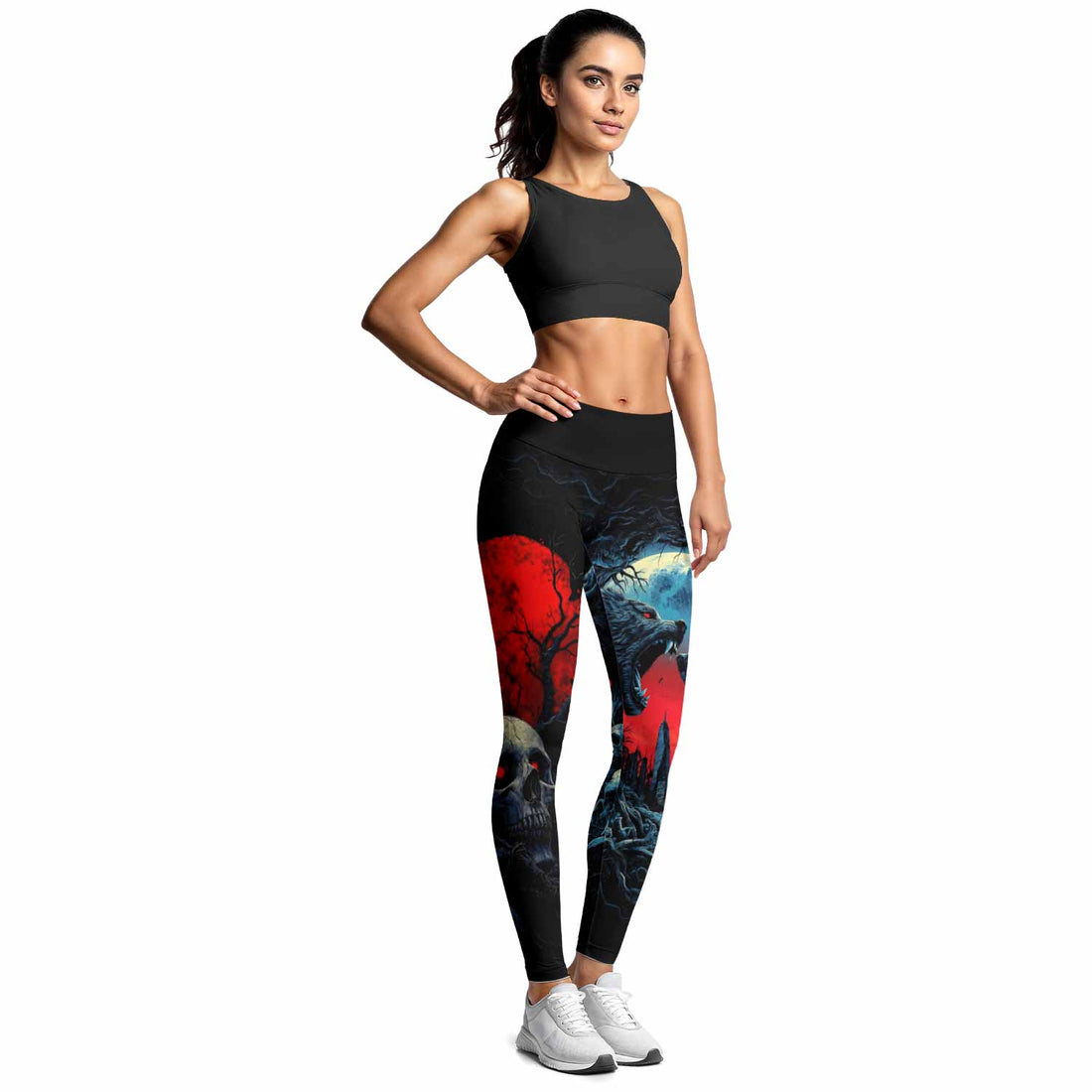 Twin Wolf Apocalypse Women's Leggings - lifestyle view