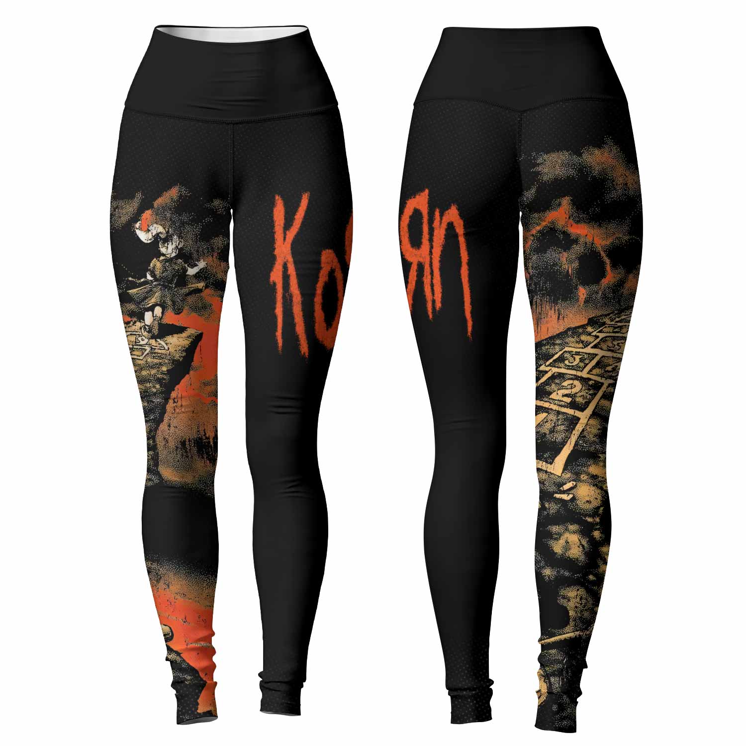 Korn Follow Cliff Women's Leggings - front and back view