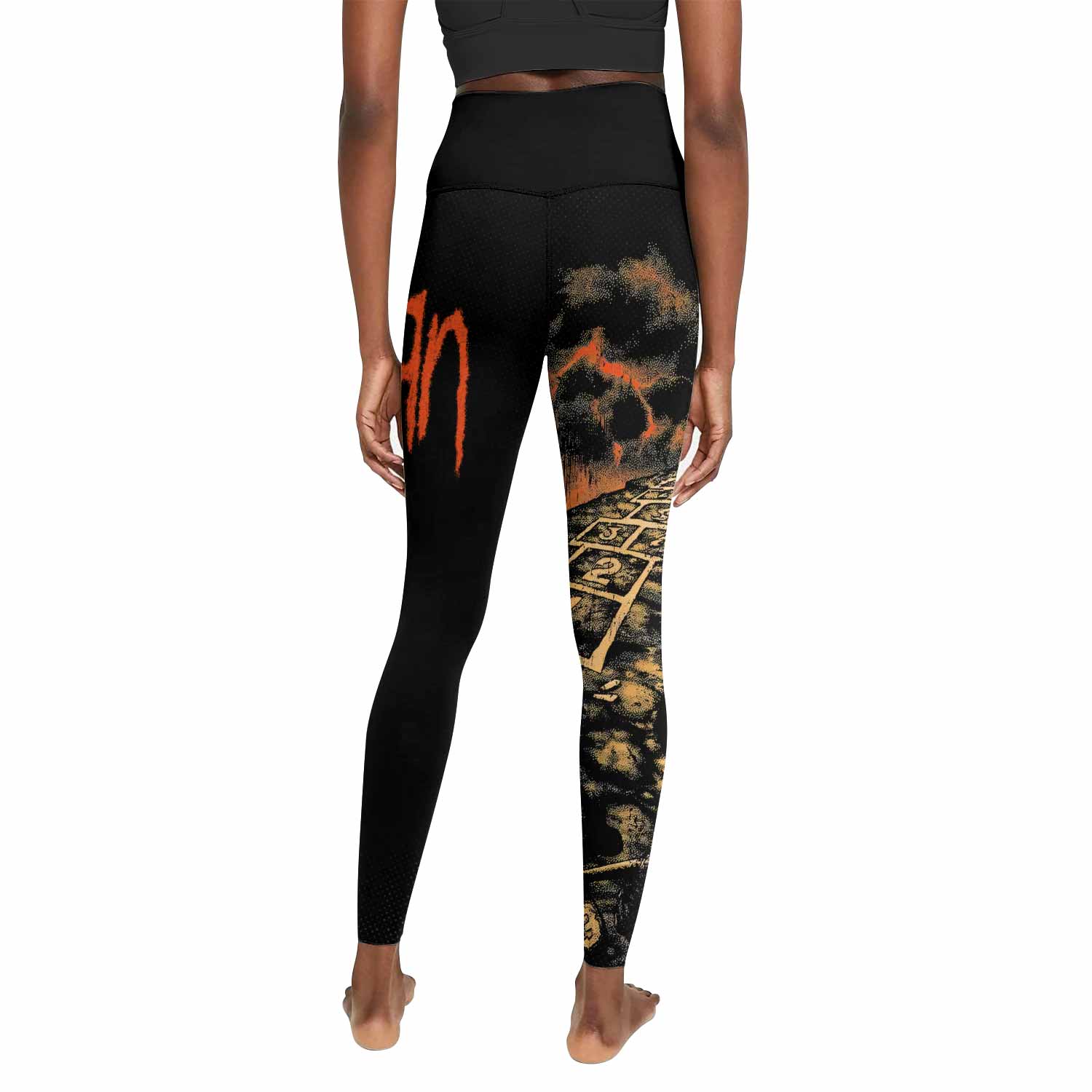 Korn Follow Cliff Women's Leggings - back view mockup