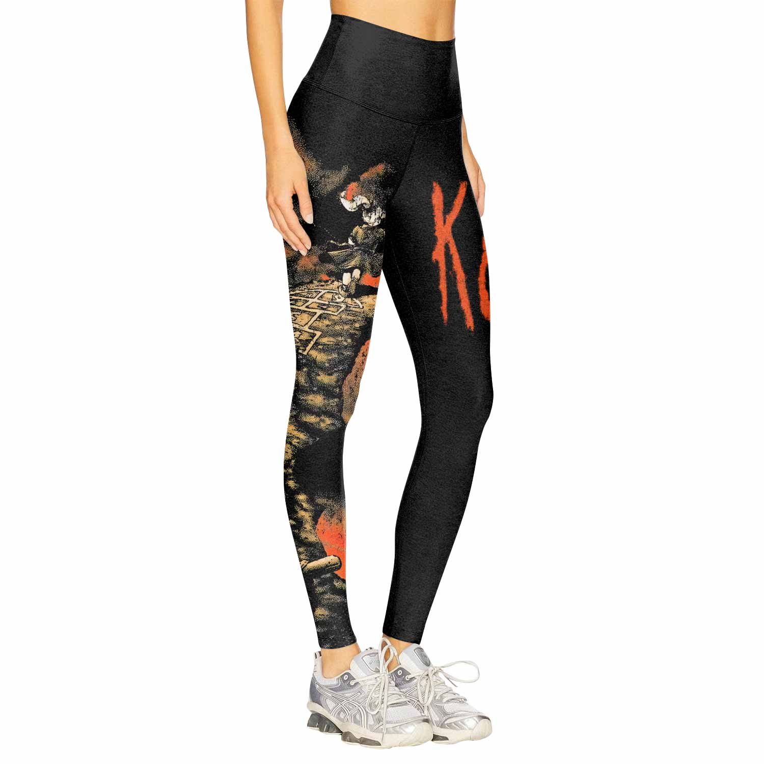 Korn Follow Cliff Women's Leggings - right side mockup