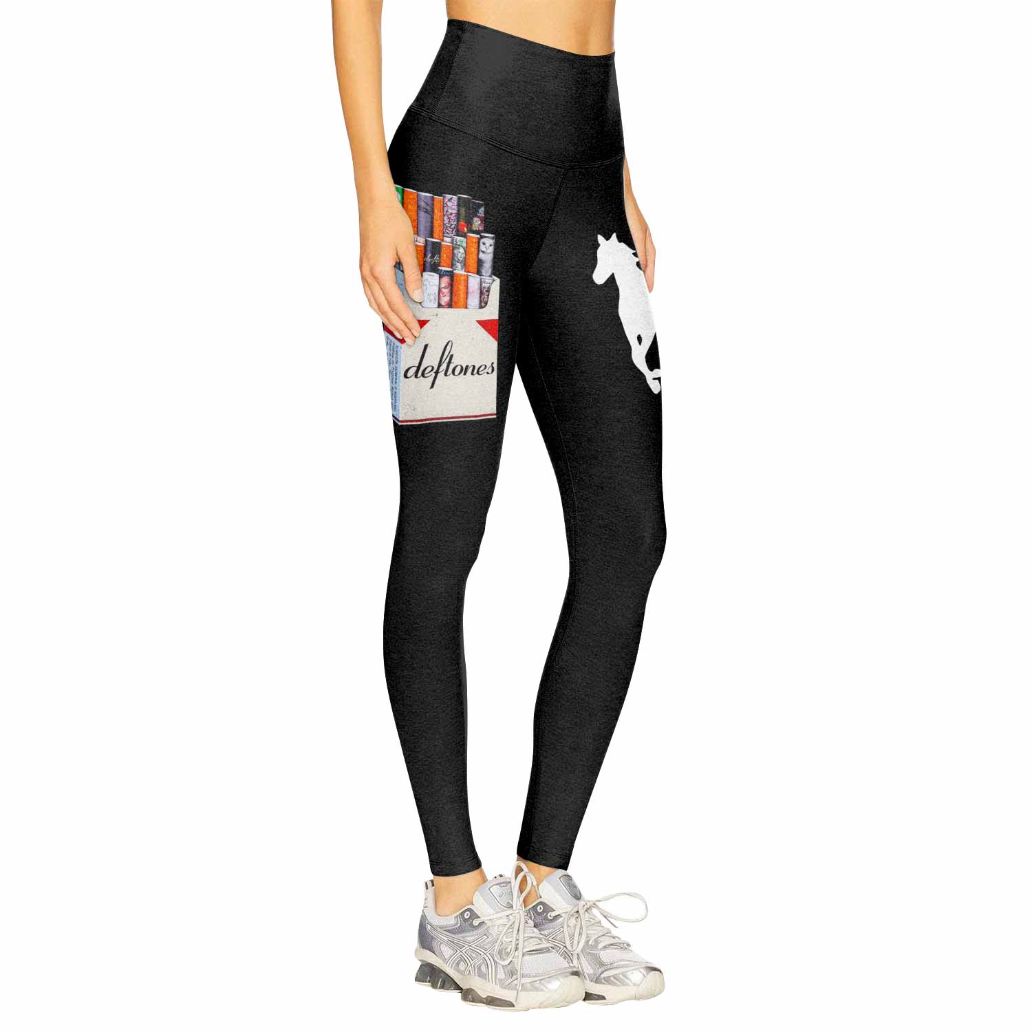 Deftones Cigarette Vintage Women's Leggings - right side mockup